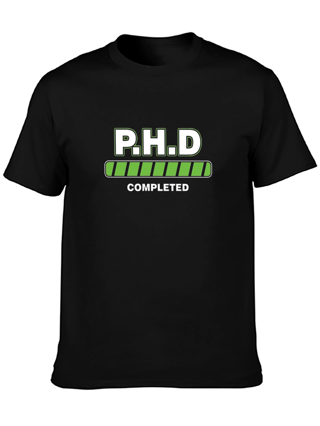 PHD Completed Black T-Shirt Graduation Gift