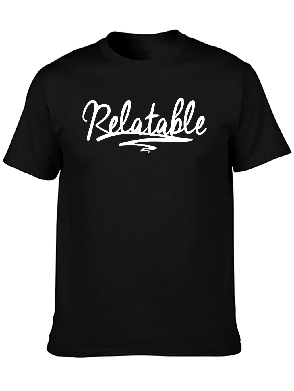 Relatable Graphic Tee - Black Cotton Blend T-Shirt