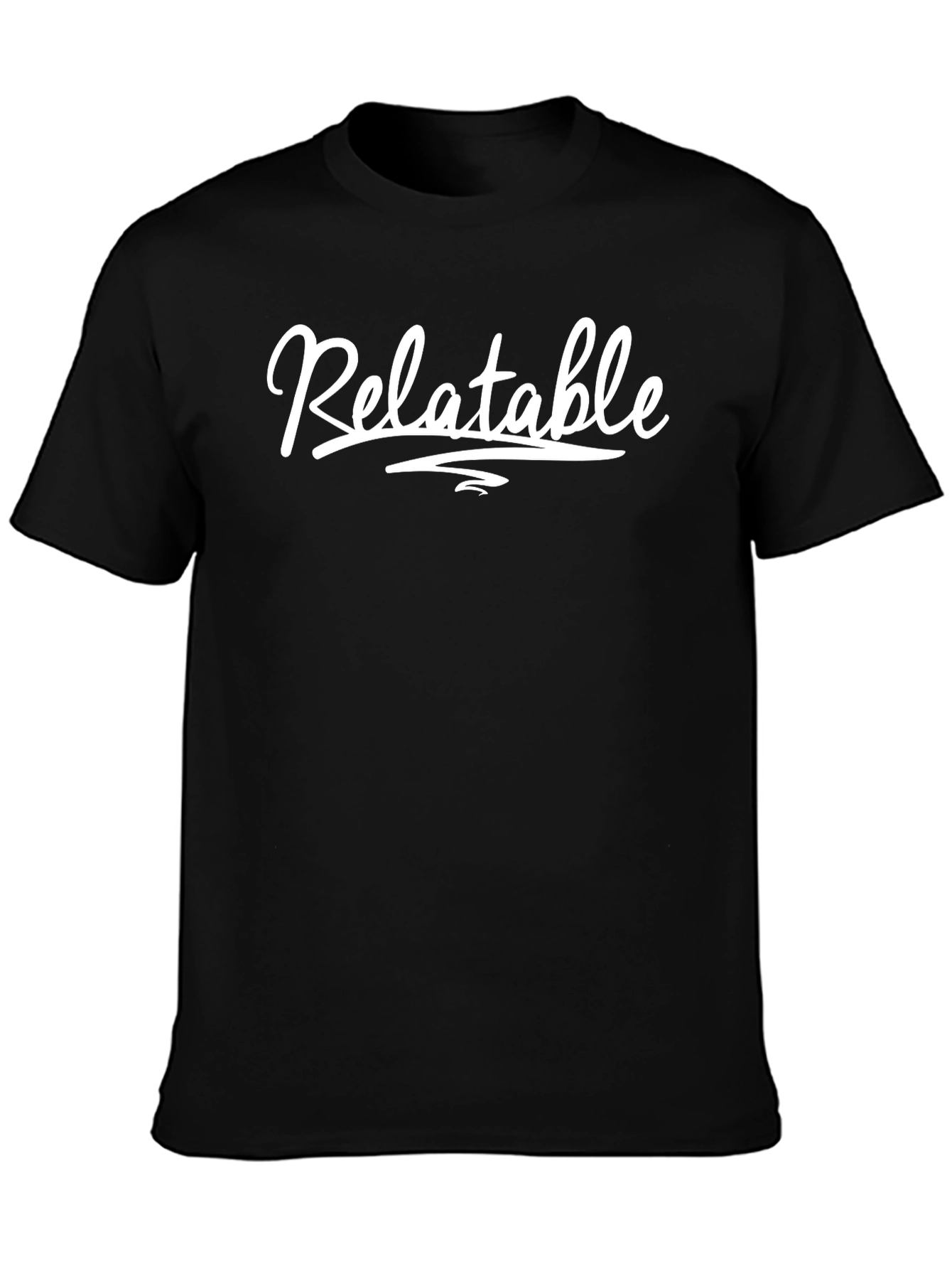 Relatable Graphic Tee - Black Cotton Blend T-Shirt