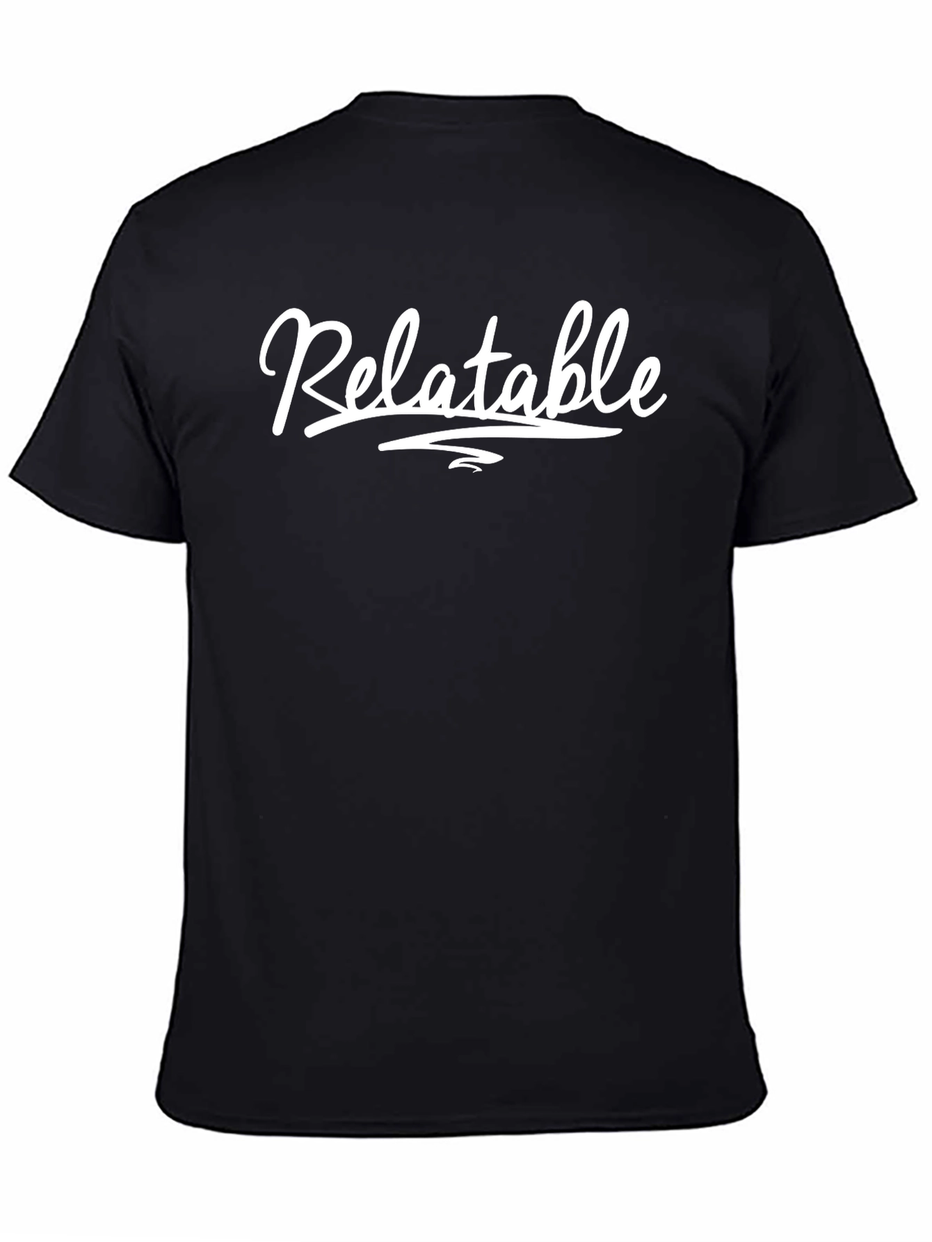 Relatable Graphic Tee - Black Cotton Blend T-Shirt