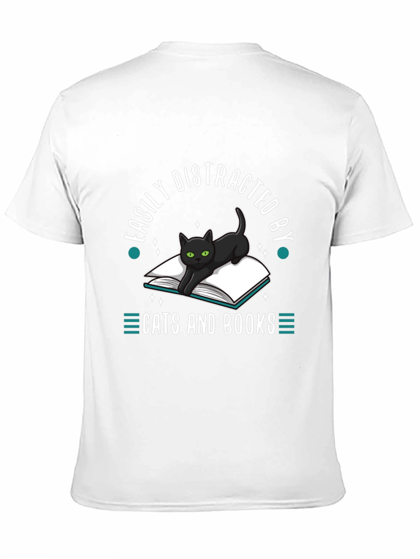 Easily Distracted by Cats and Books T-Shirt