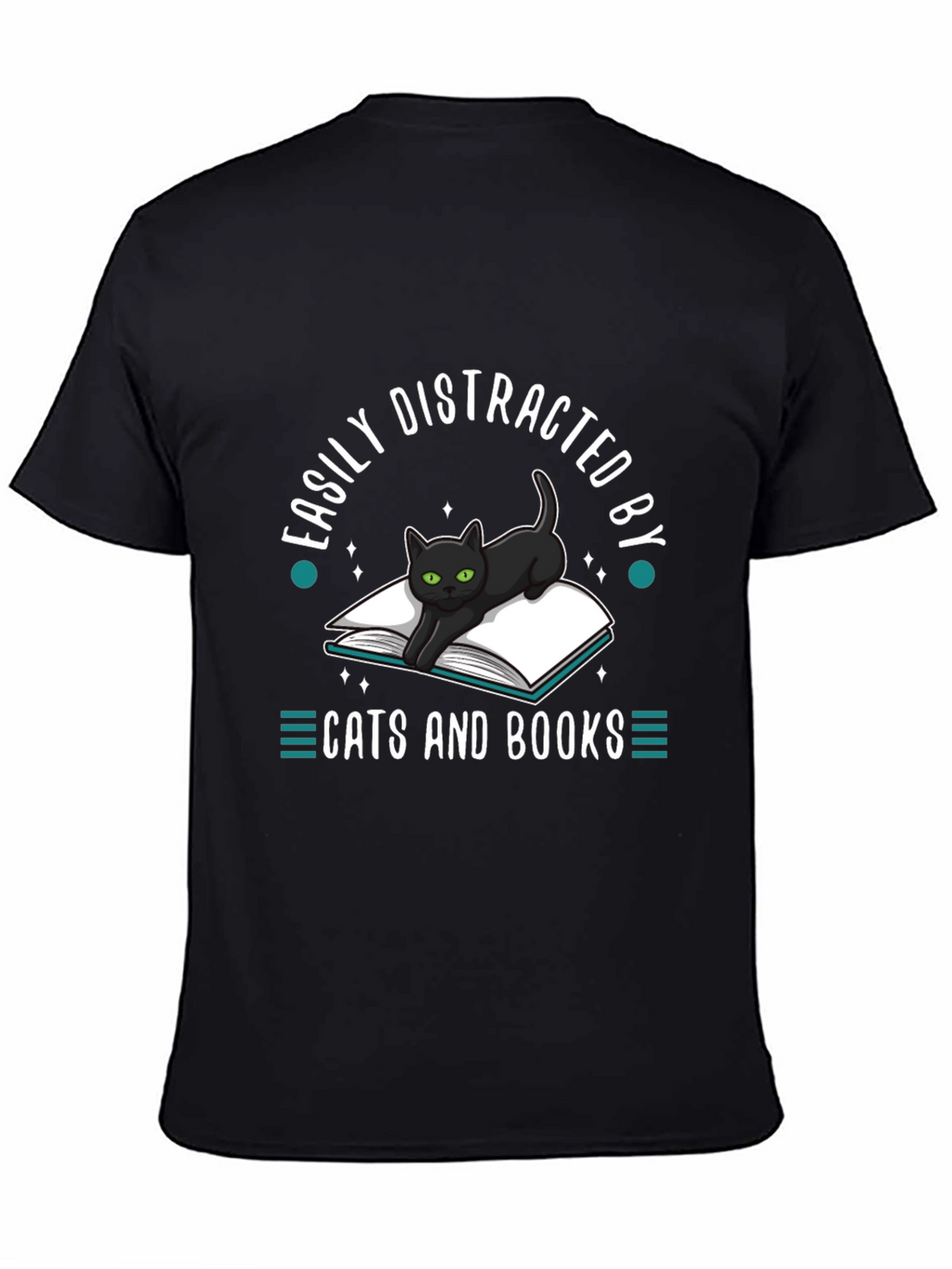 Easily Distracted by Cats and Books T-Shirt
