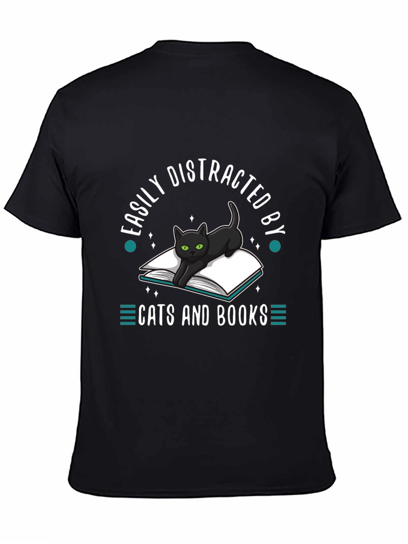 Easily Distracted by Cats and Books T-Shirt