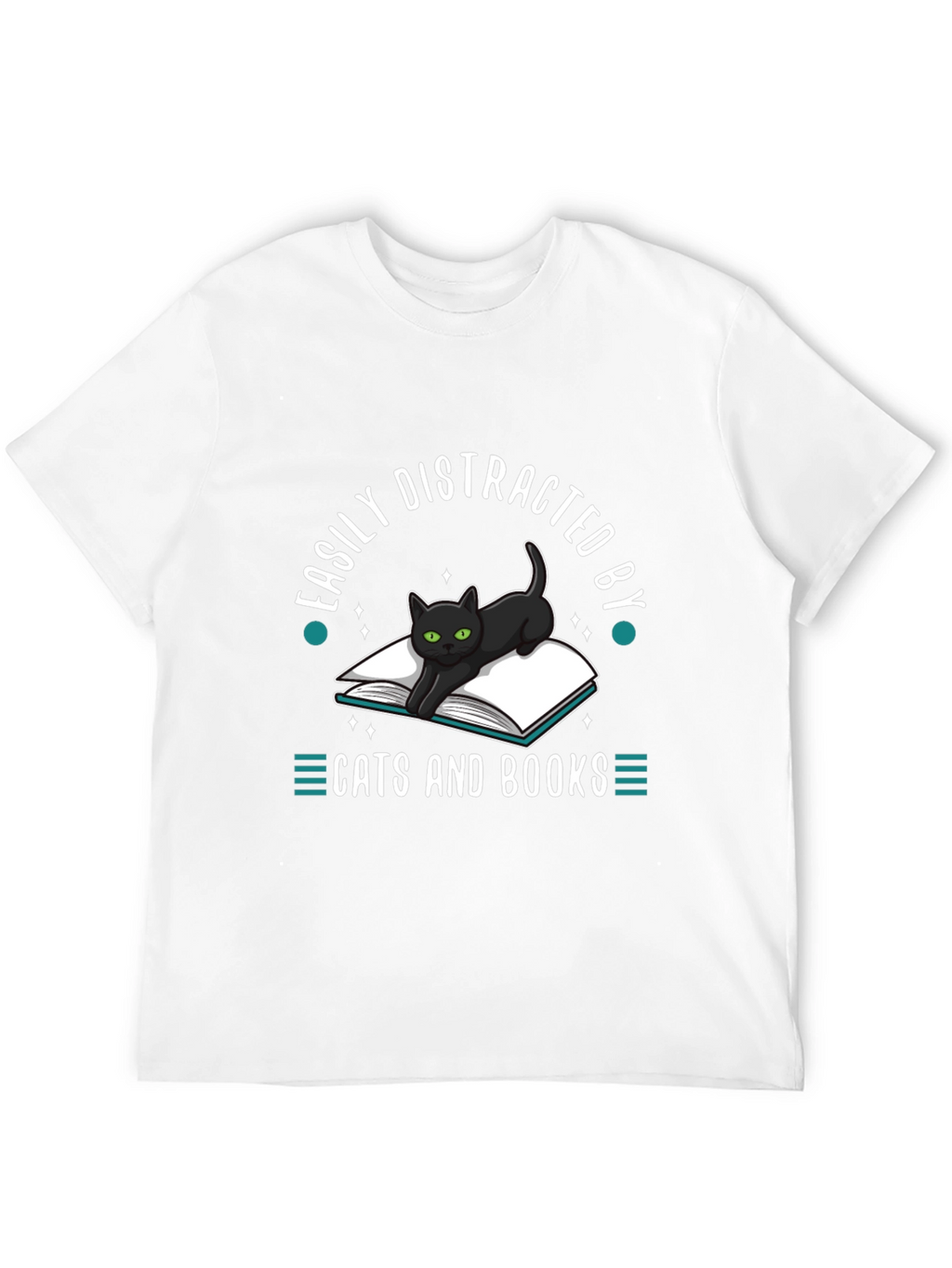 Easily Distracted by Cats and Books T-Shirt