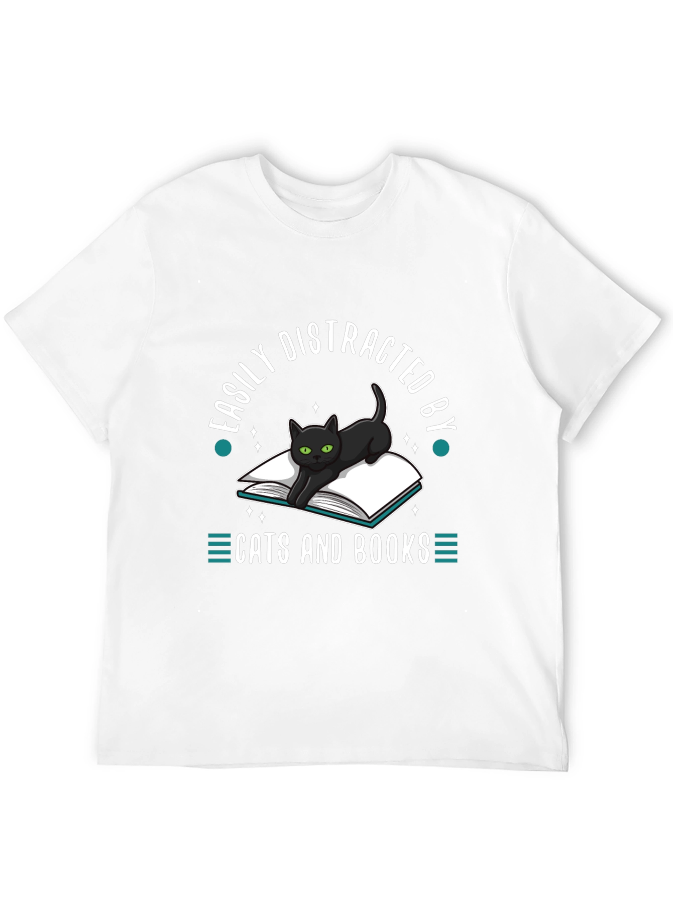 Easily Distracted by Cats and Books T-Shirt