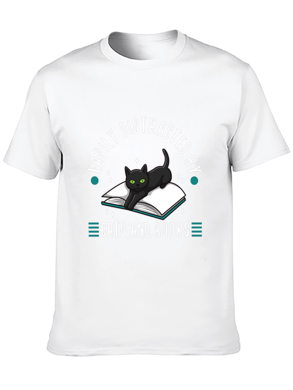 Easily Distracted by Cats and Books T-Shirt