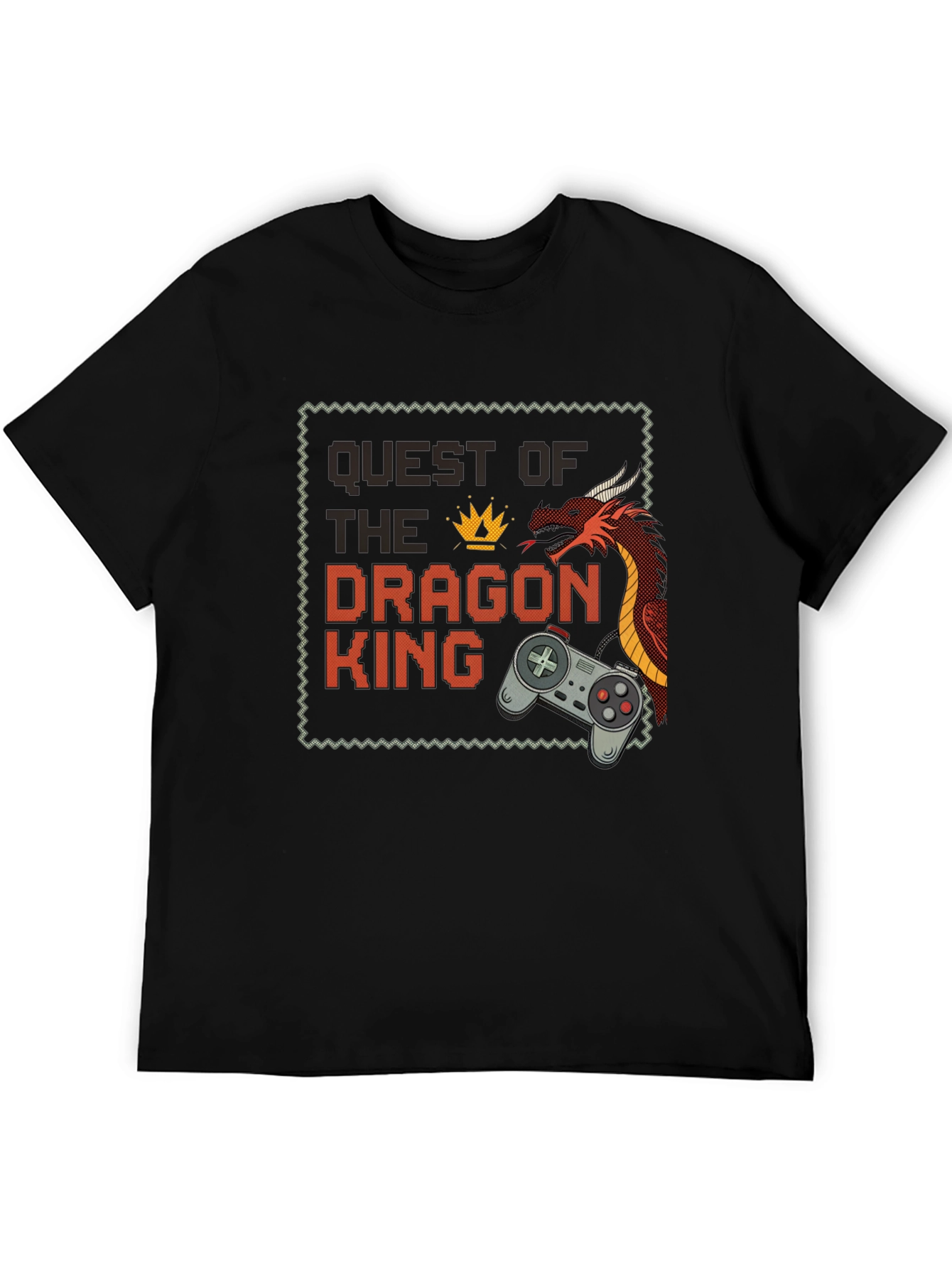 Quest of the Dragon King Black T-Shirt - Gamer Style