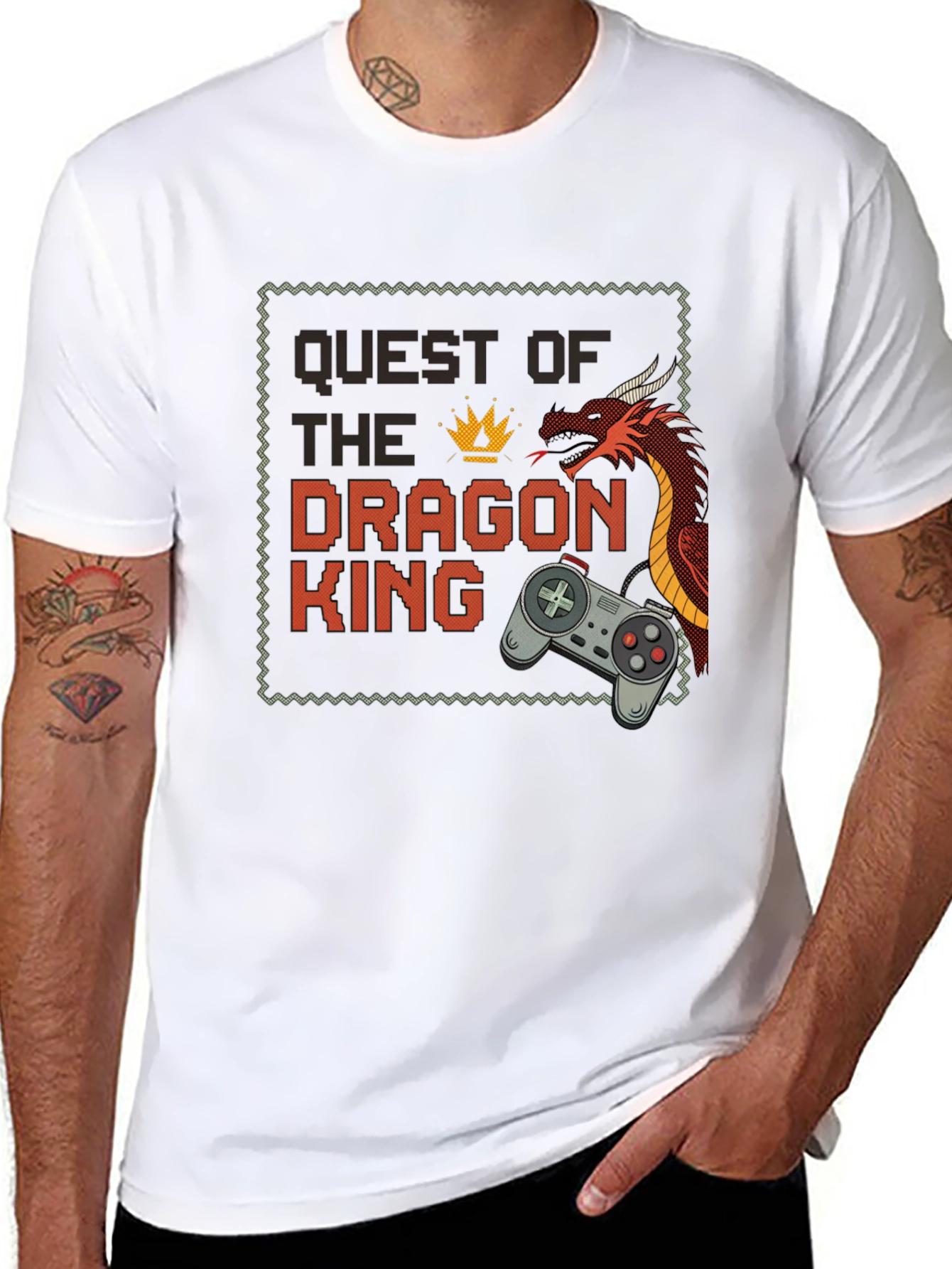 Quest of the Dragon King Black T-Shirt - Gamer Style