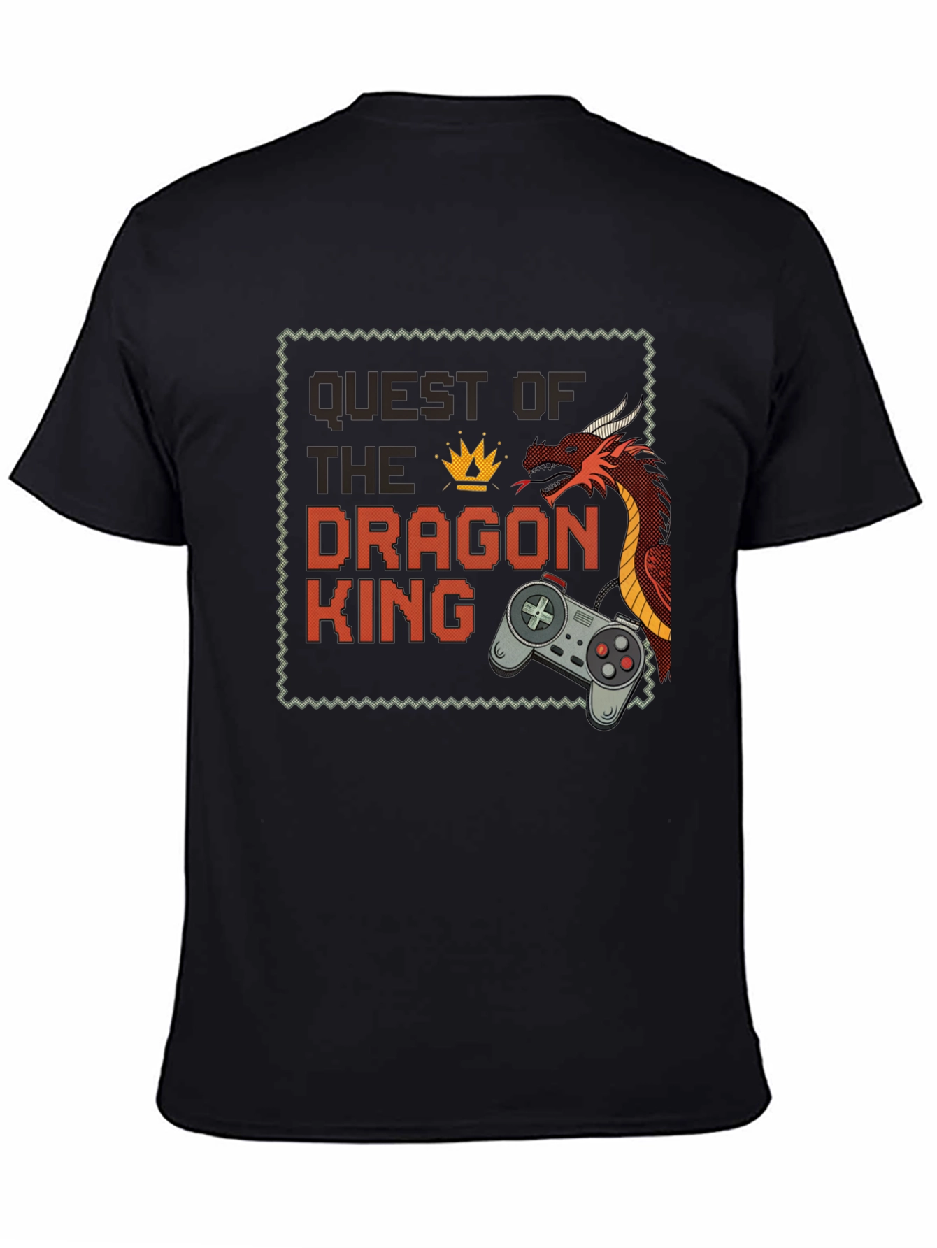 Quest of the Dragon King Black T-Shirt - Gamer Style