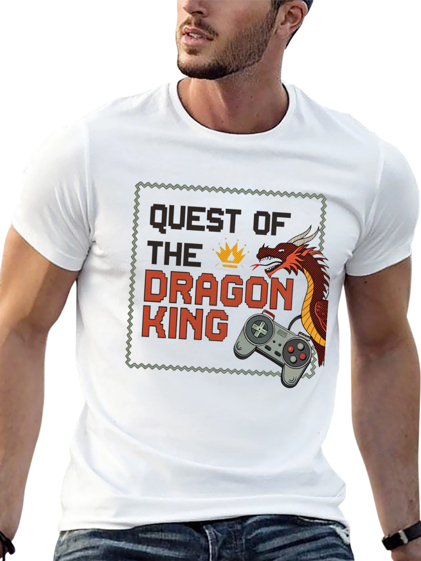 Quest of the Dragon King Black T-Shirt - Gamer Style