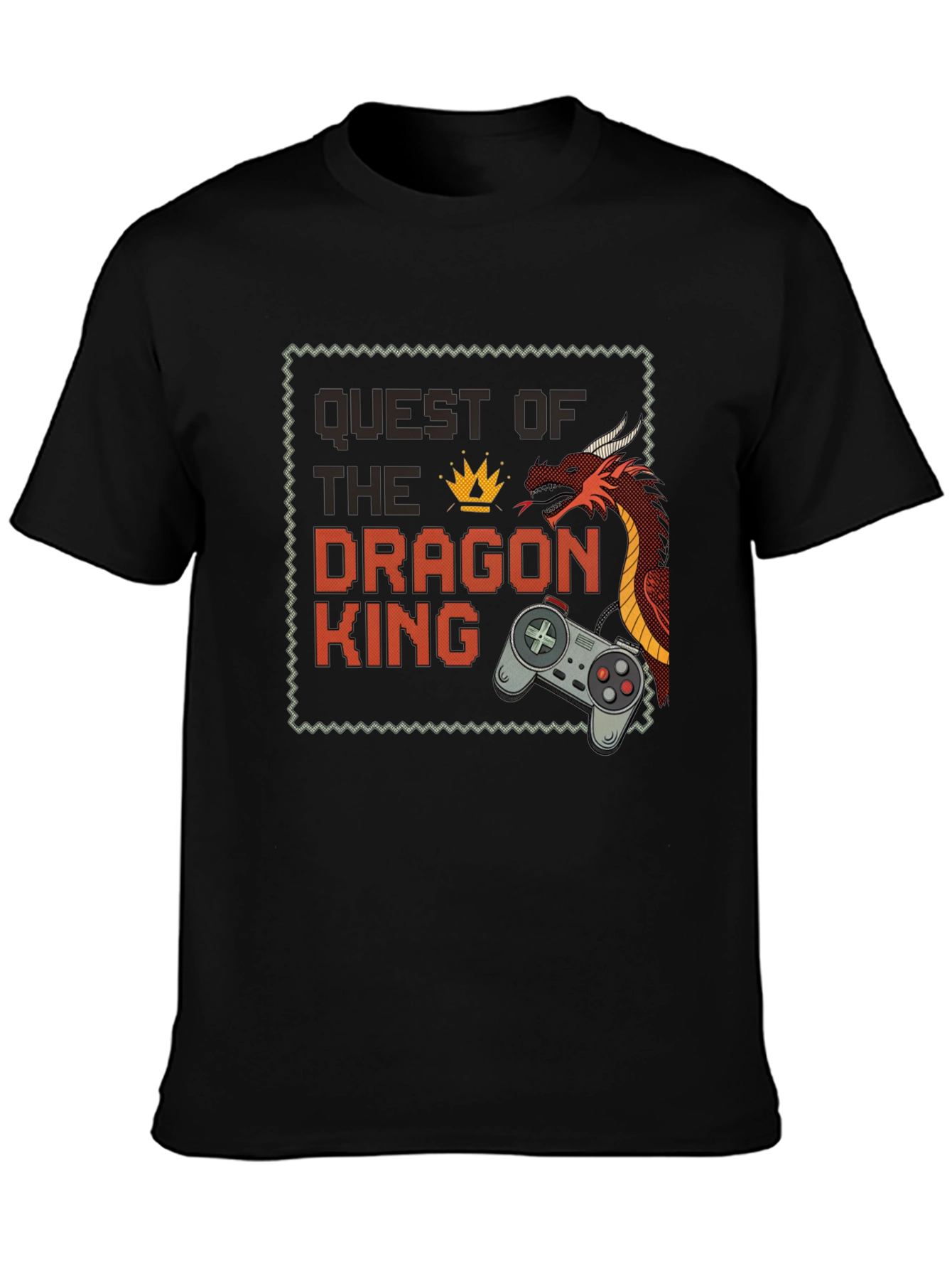 Quest of the Dragon King Black T-Shirt - Gamer Style