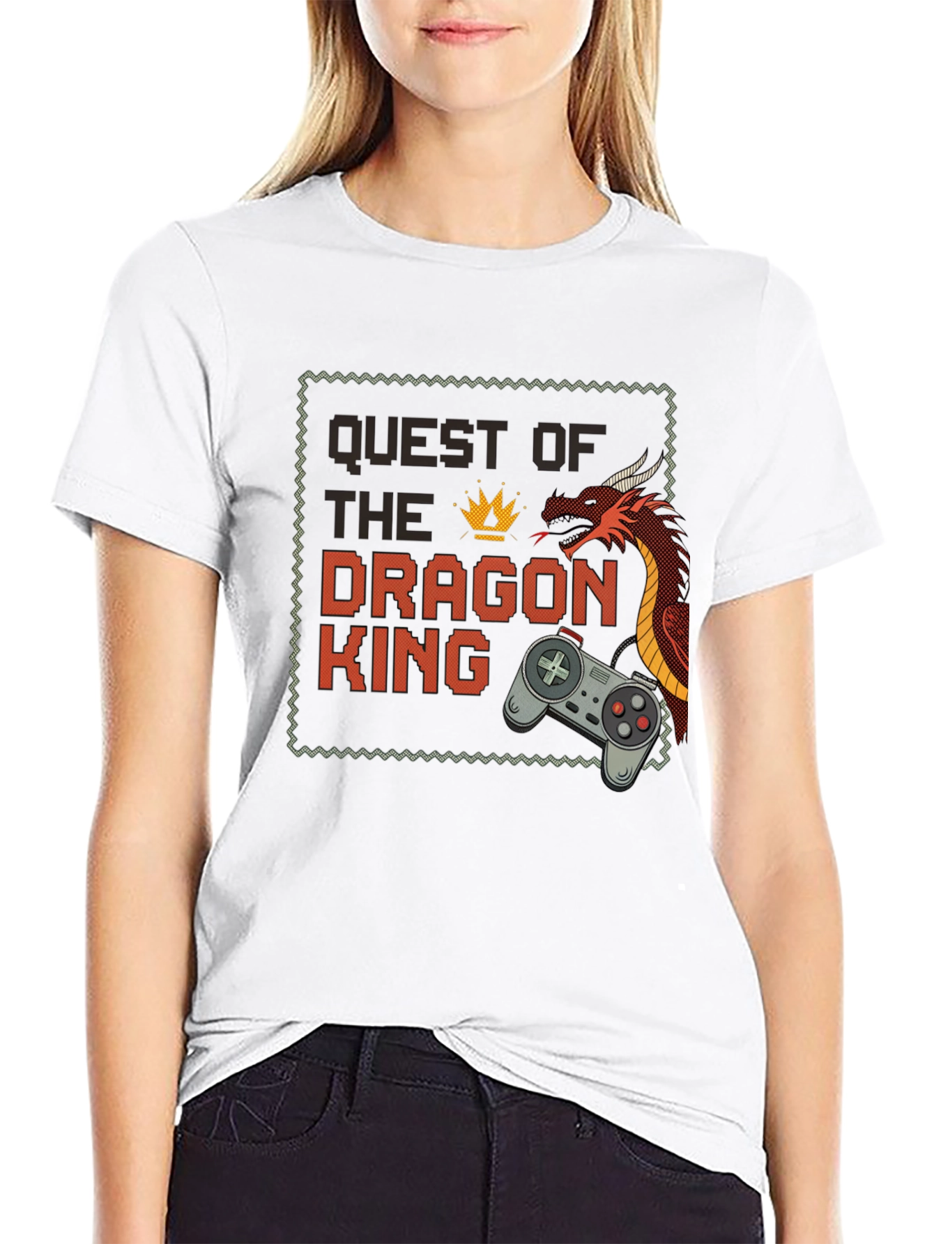 Quest of the Dragon King Black T-Shirt - Gamer Style