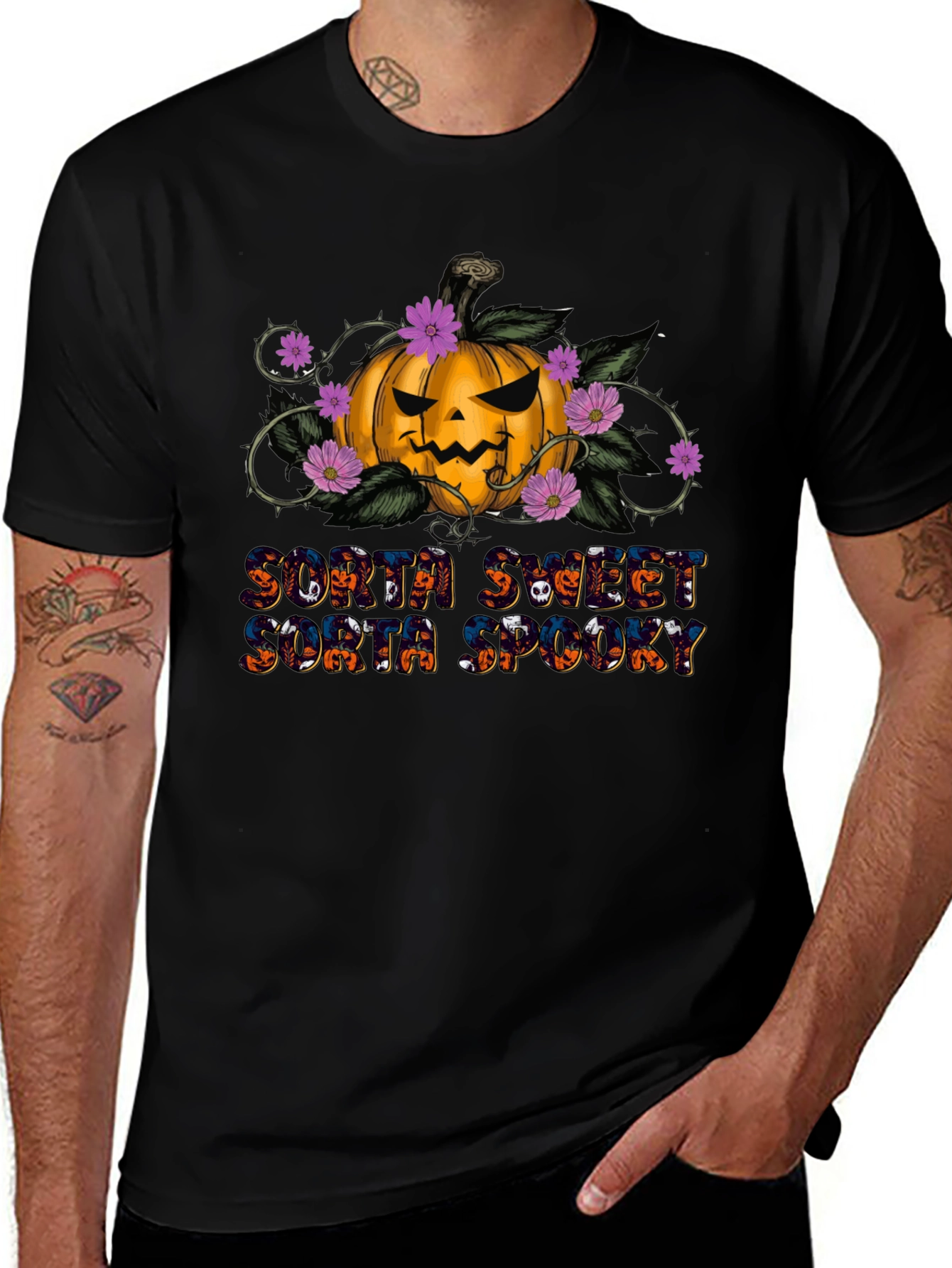 Sorta Sweet Sorta Spooky Halloween Pumpkin T-Shirt