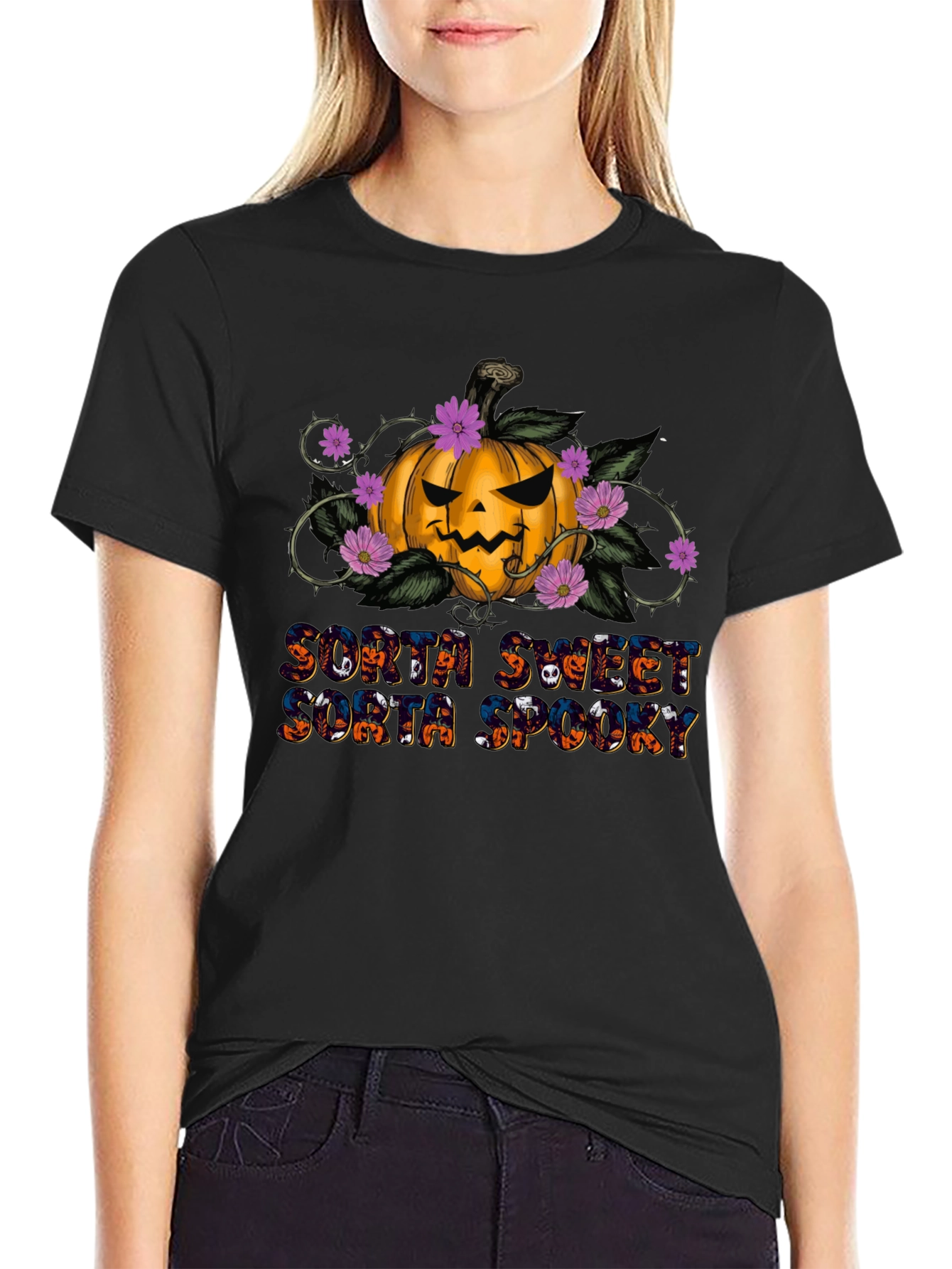 Sorta Sweet Sorta Spooky Halloween Pumpkin T-Shirt