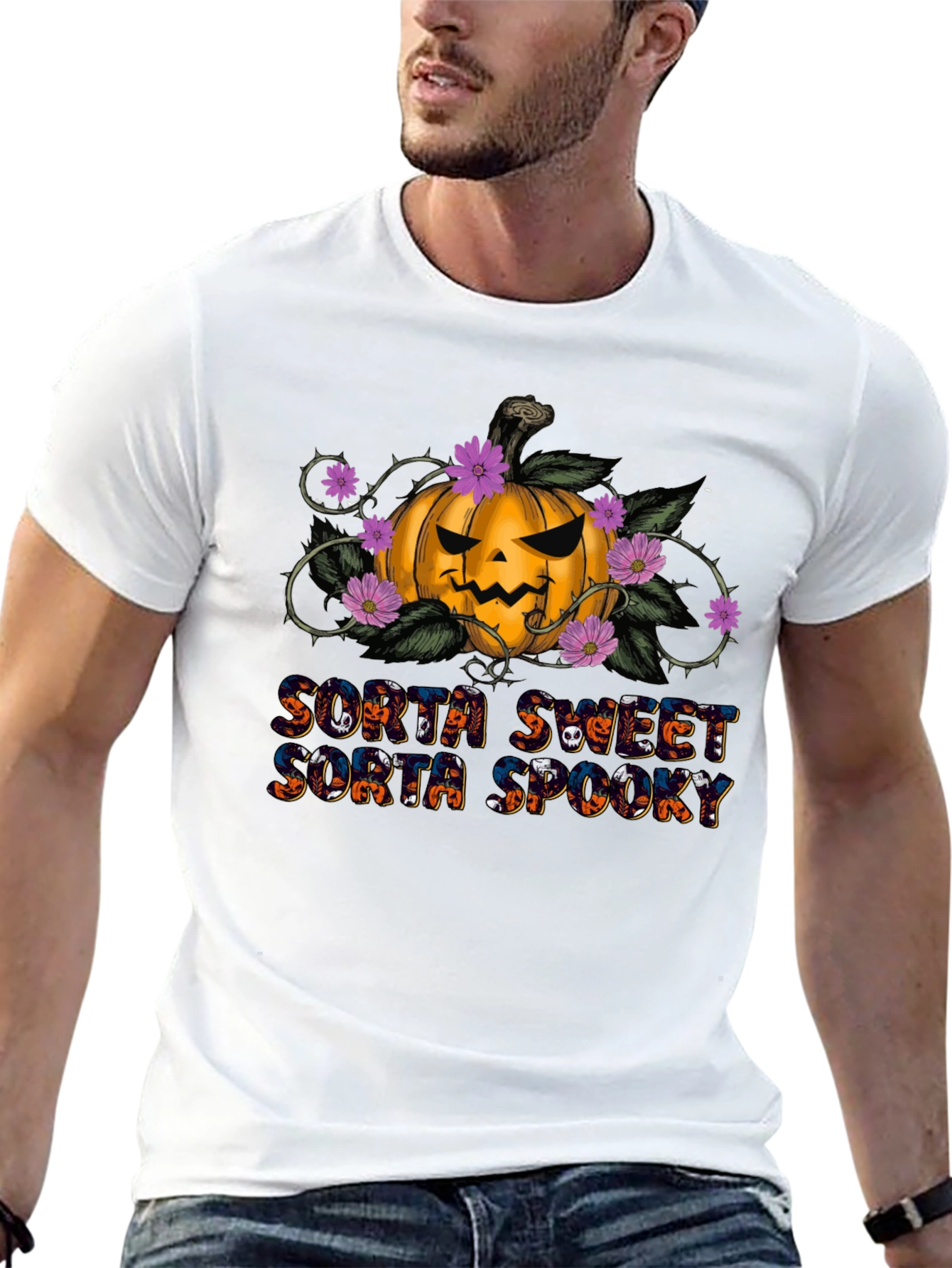 Sorta Sweet Sorta Spooky Halloween Pumpkin T-Shirt