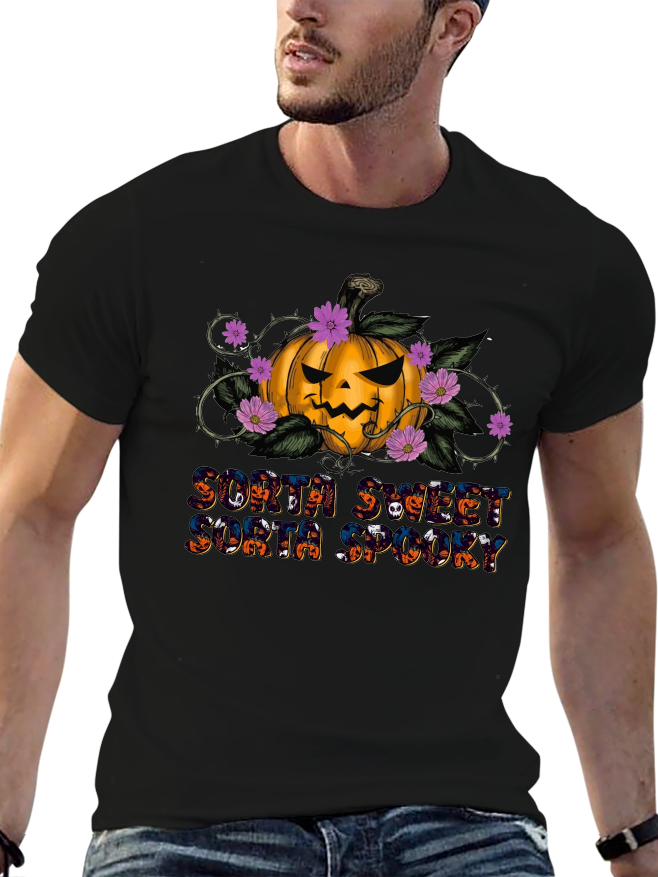 Sorta Sweet Sorta Spooky Halloween Pumpkin T-Shirt