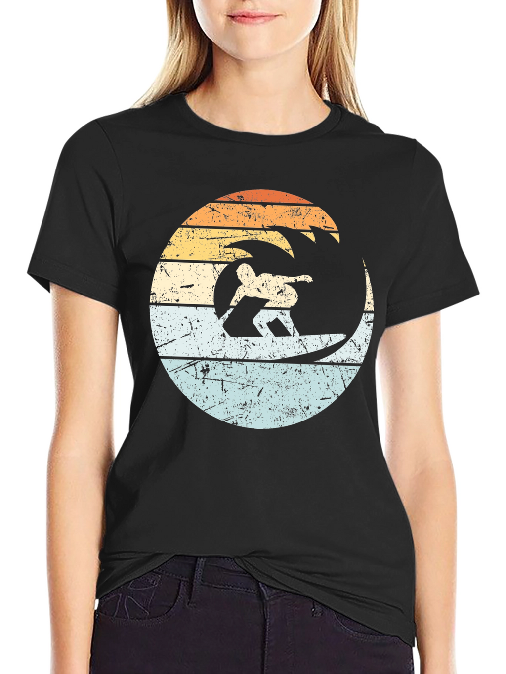 Retro Surfer Wave Graphic T-Shirt