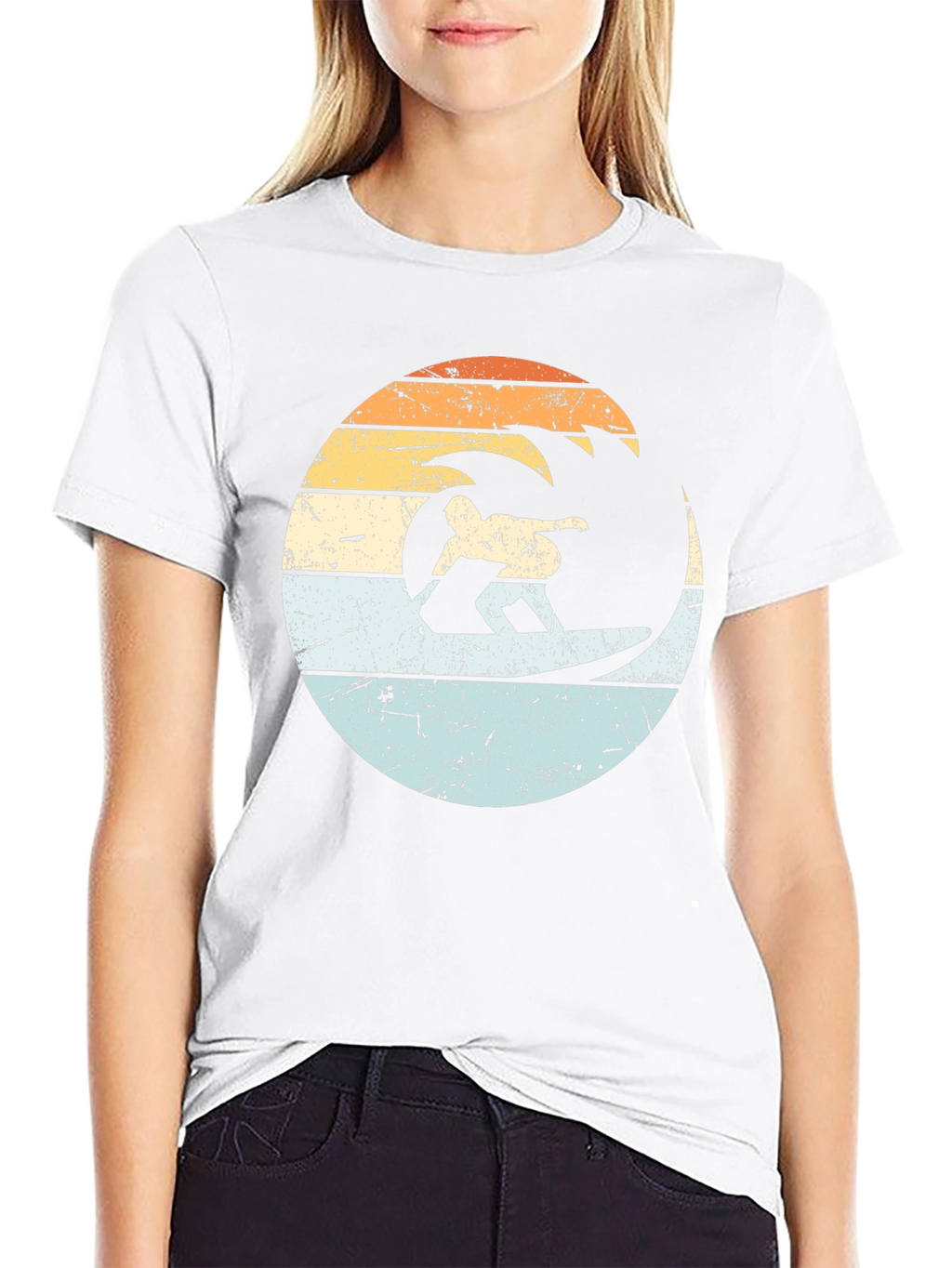 Retro Surfer Wave Graphic T-Shirt
