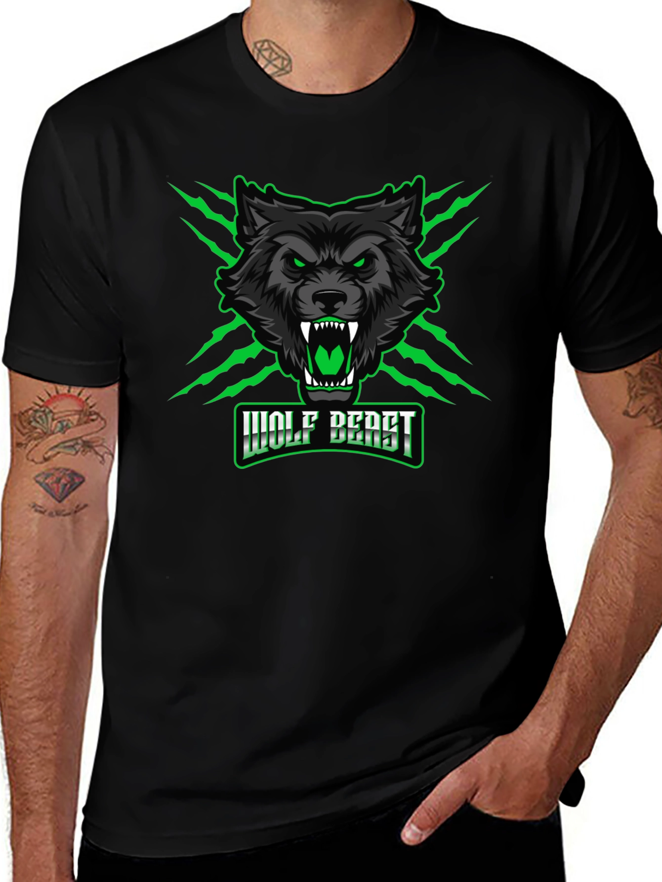 Wolf Beast Graphic Tee - Fierce & Bold Design