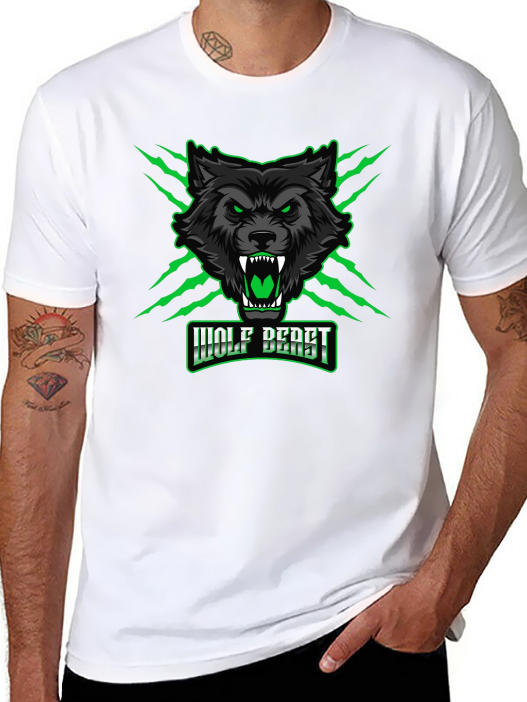 Wolf Beast Graphic Tee - Fierce & Bold Design