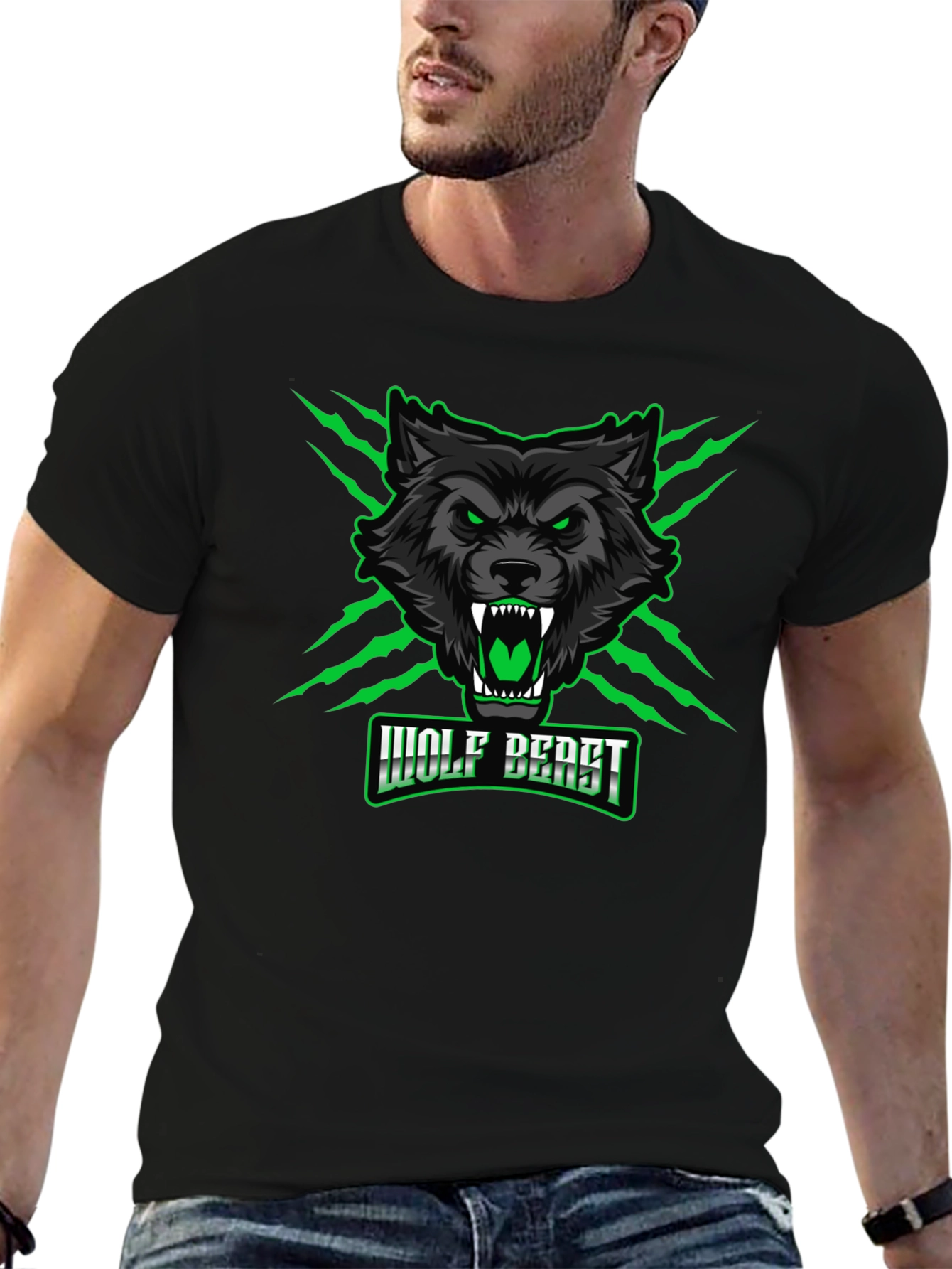 Wolf Beast Graphic Tee - Fierce & Bold Design