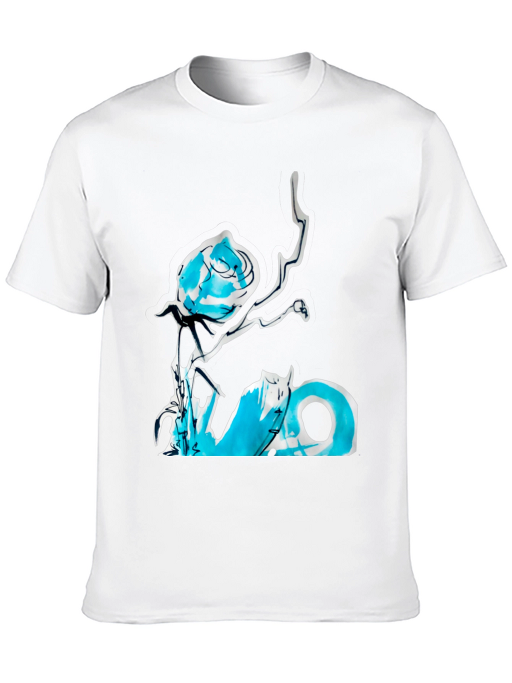 Abstract Rose Graphic Tee - Black