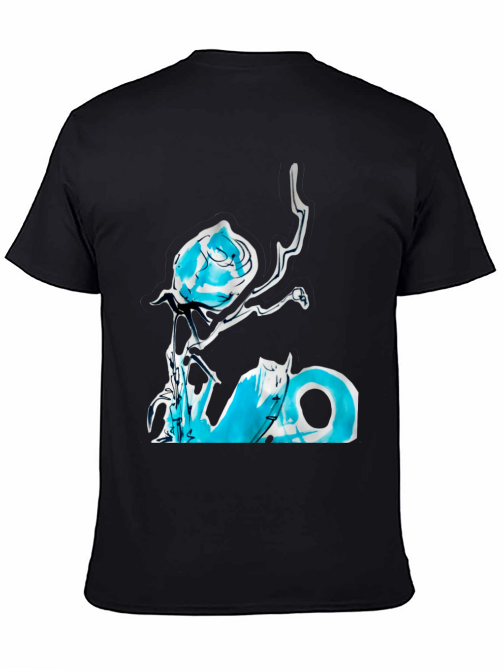 Abstract Rose Graphic Tee - Black