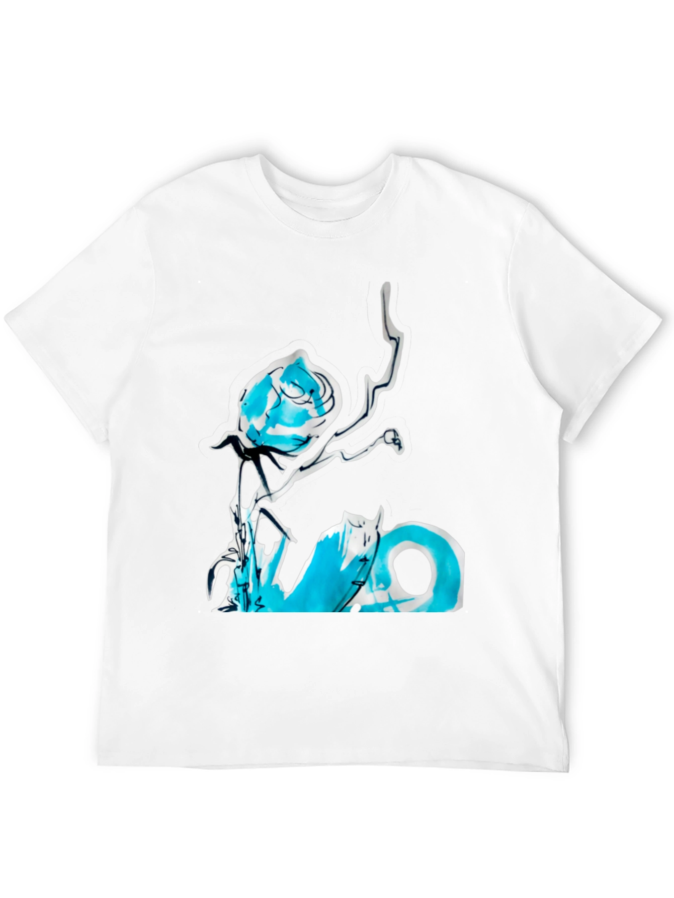 Abstract Rose Graphic Tee - Black