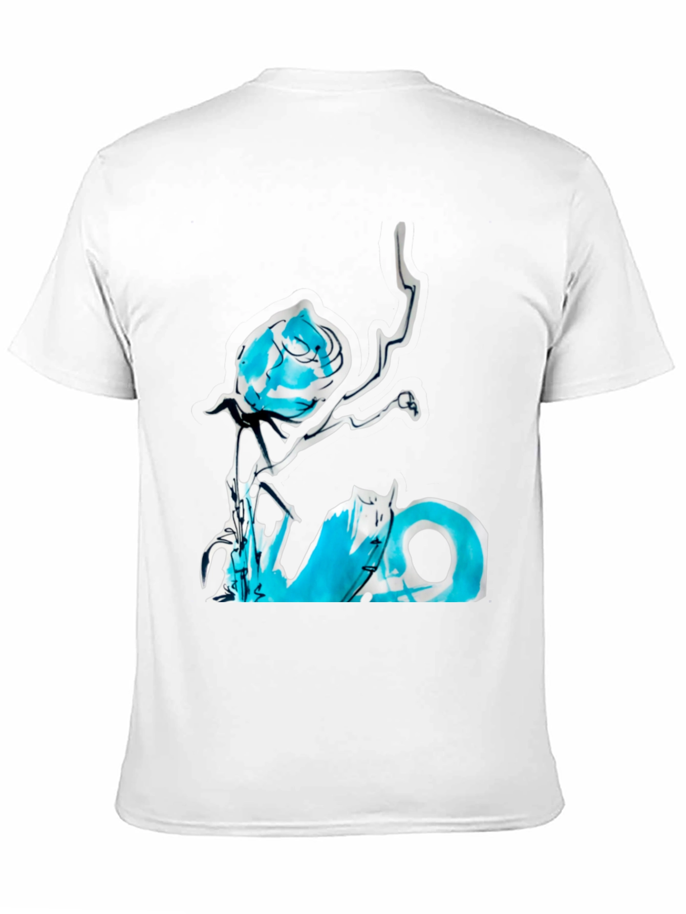 Abstract Rose Graphic Tee - Black