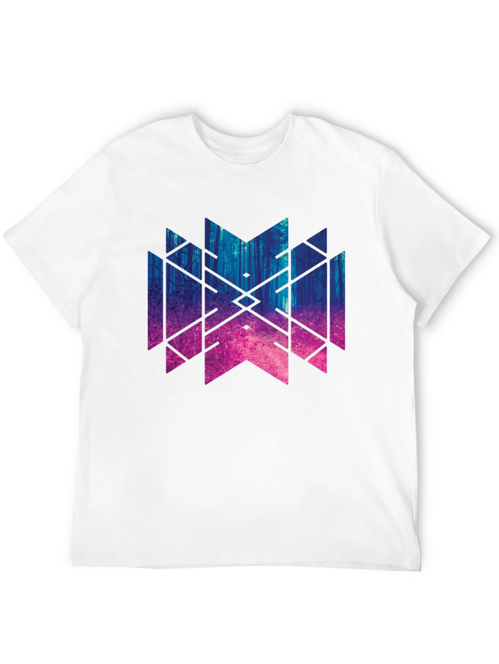 Geometric Forest T-Shirt - Black