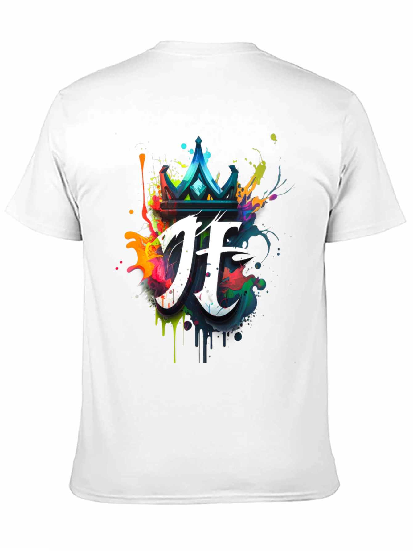 Crown & Initial Graphic Black T-Shirt