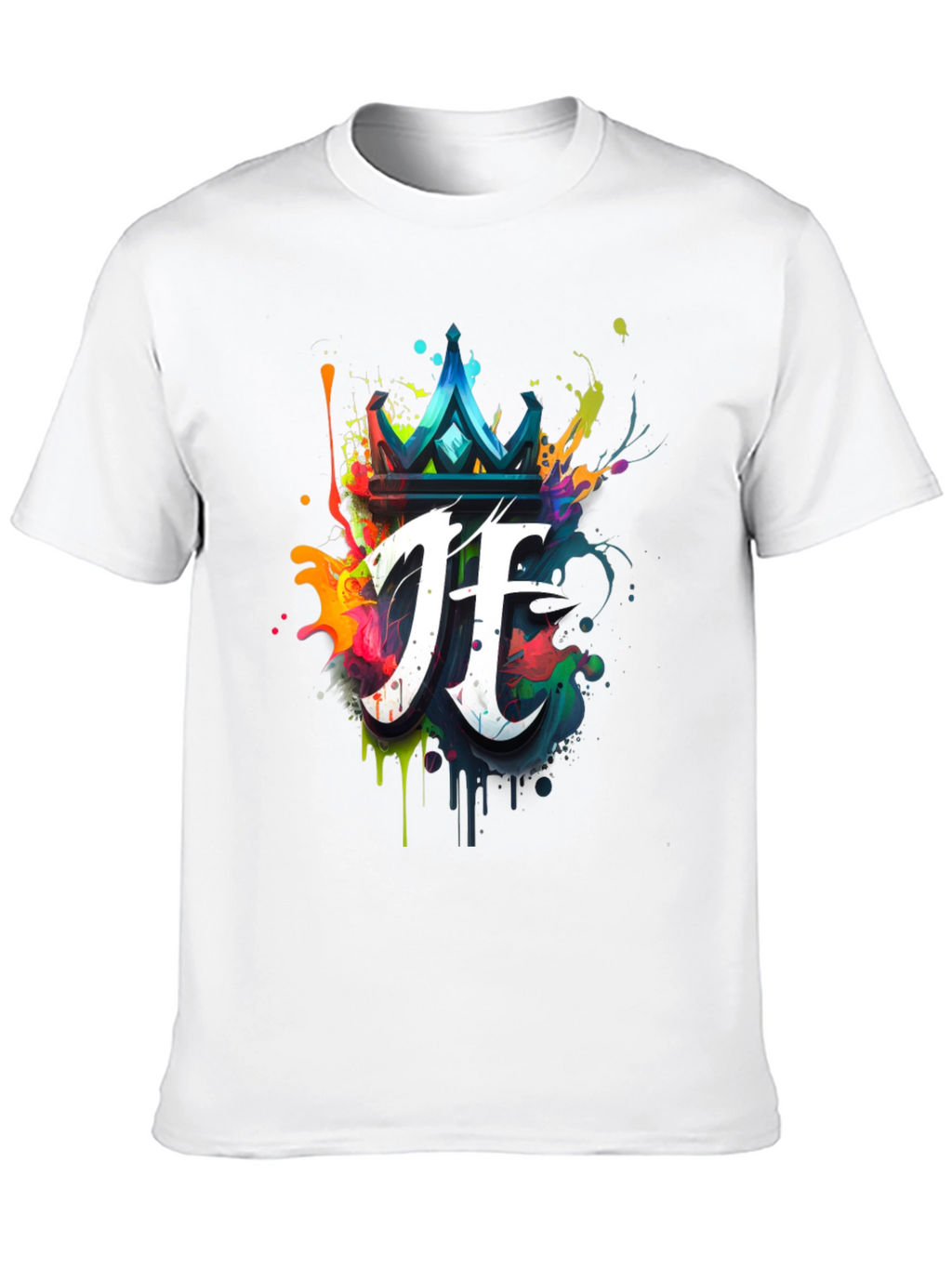 Crown & Initial Graphic Black T-Shirt