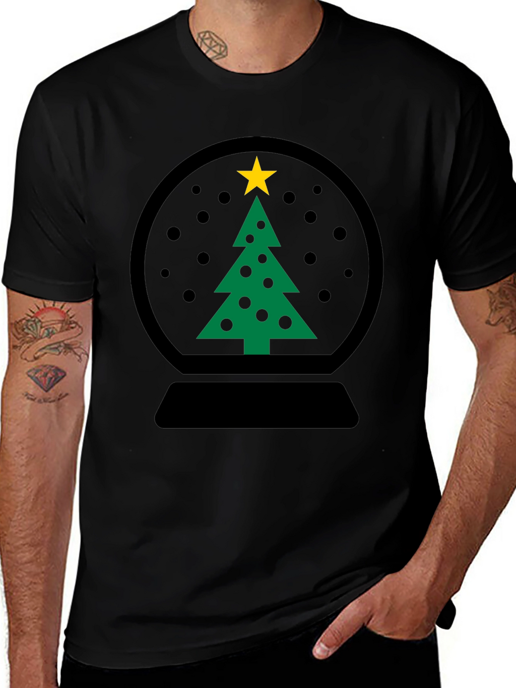 Christmas Snow Globe Tree Graphic Tee