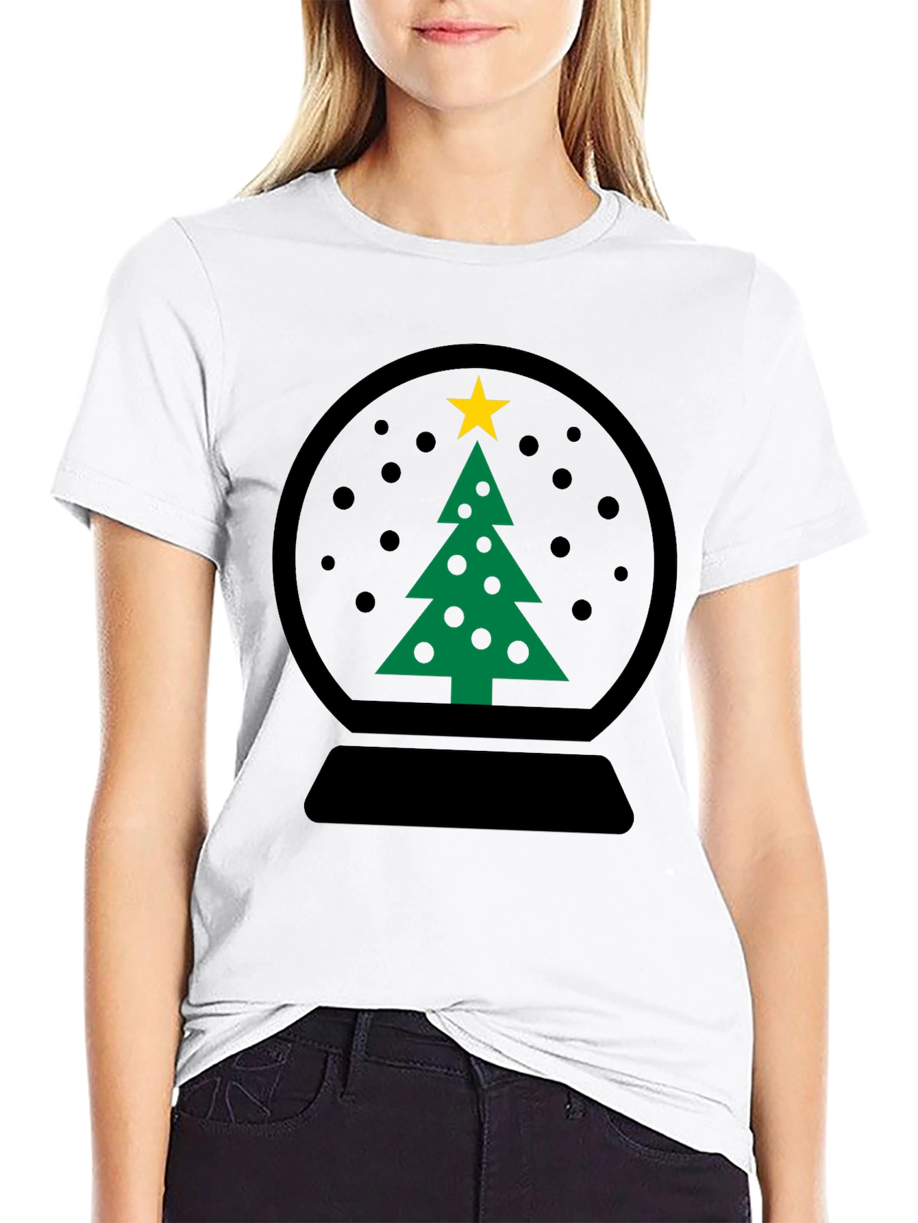 Christmas Snow Globe Tree Graphic Tee