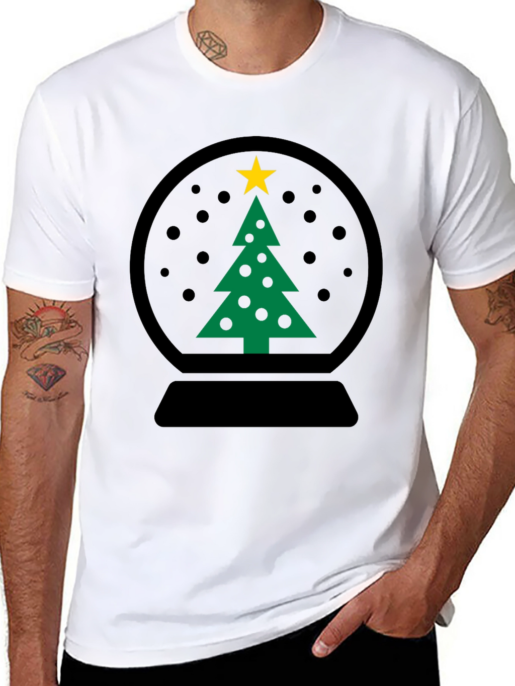 Christmas Snow Globe Tree Graphic Tee
