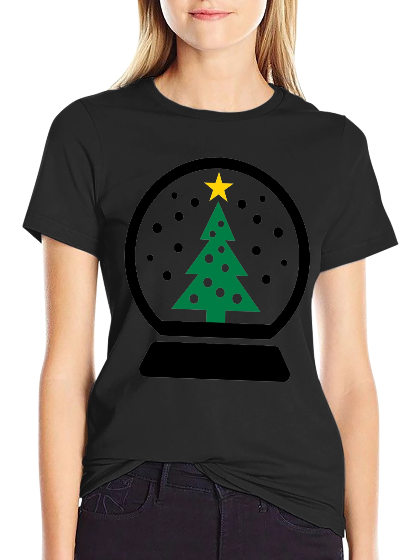 Christmas Snow Globe Tree Graphic Tee