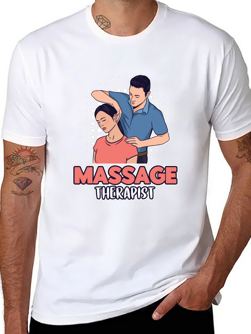 Massage Therapist Graphic T-Shirt - Unisex Black Tee