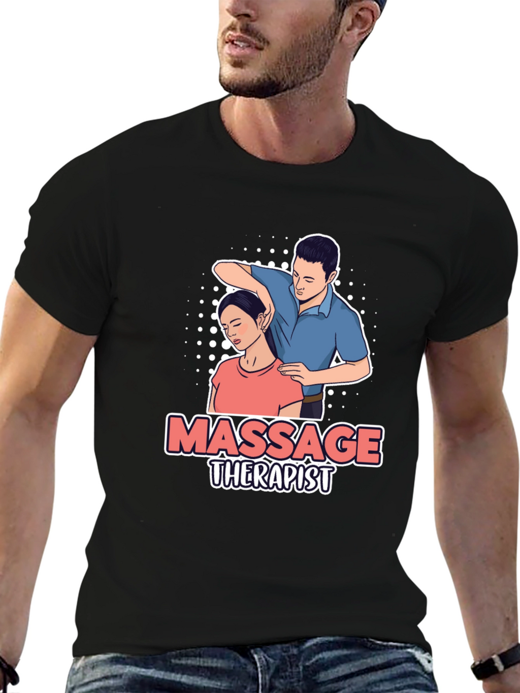 Massage Therapist Graphic T-Shirt - Unisex Black Tee