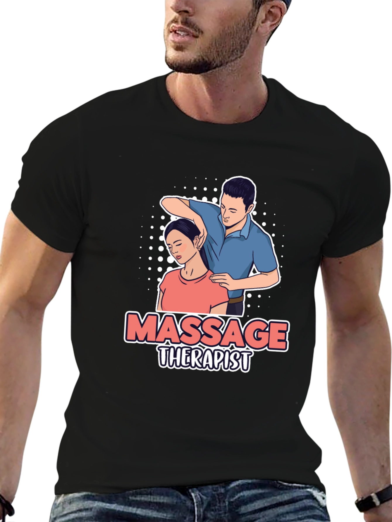 Massage Therapist Graphic T-Shirt - Unisex Black Tee