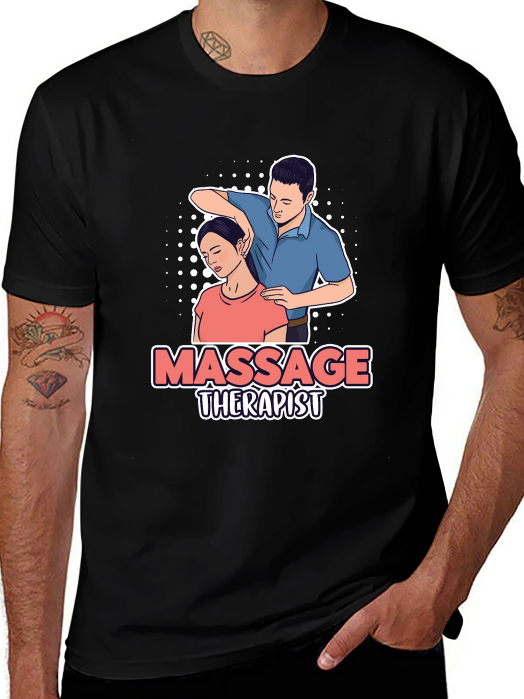 Massage Therapist Graphic T-Shirt - Unisex Black Tee