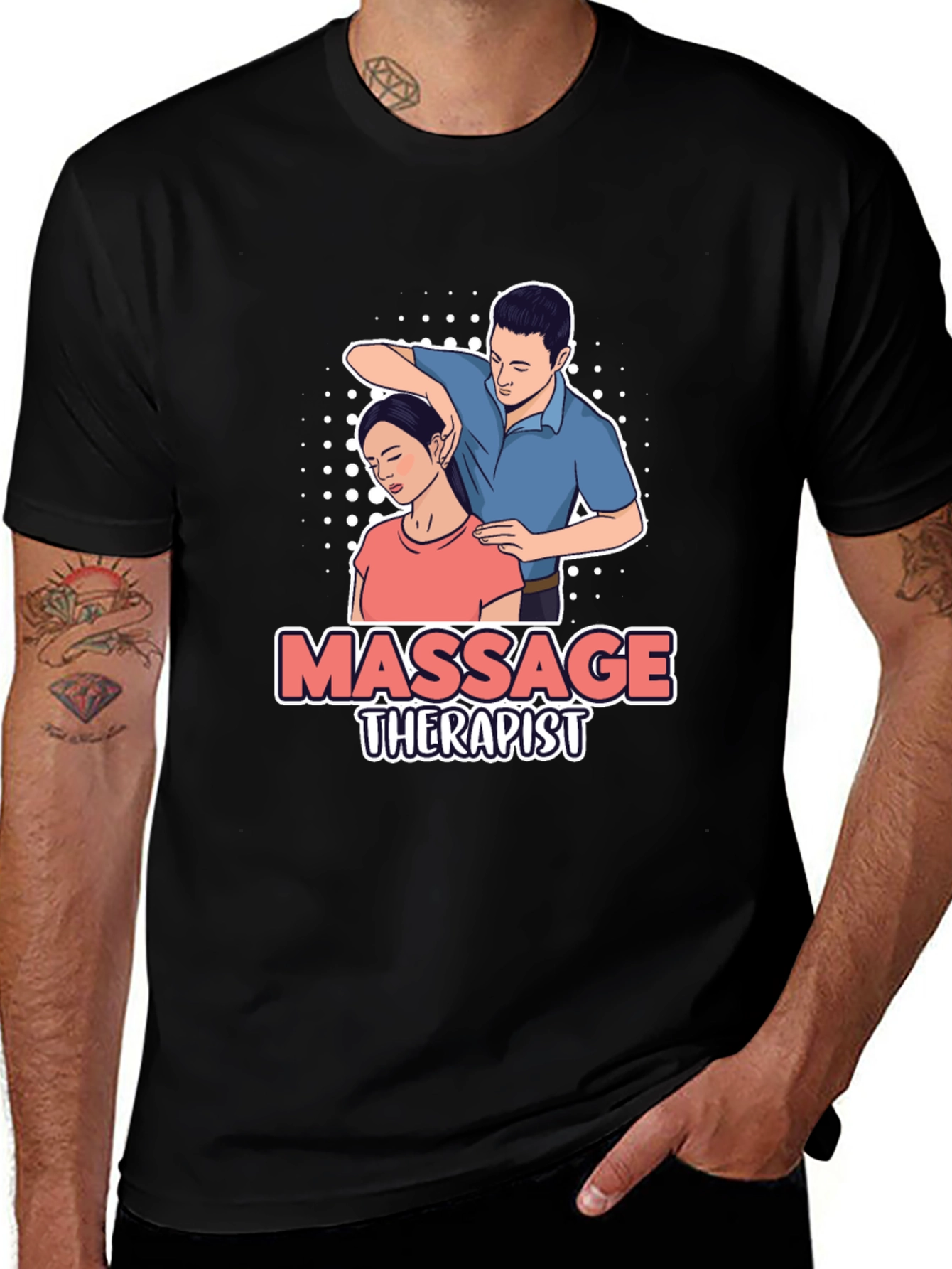 Massage Therapist Graphic T-Shirt - Unisex Black Tee