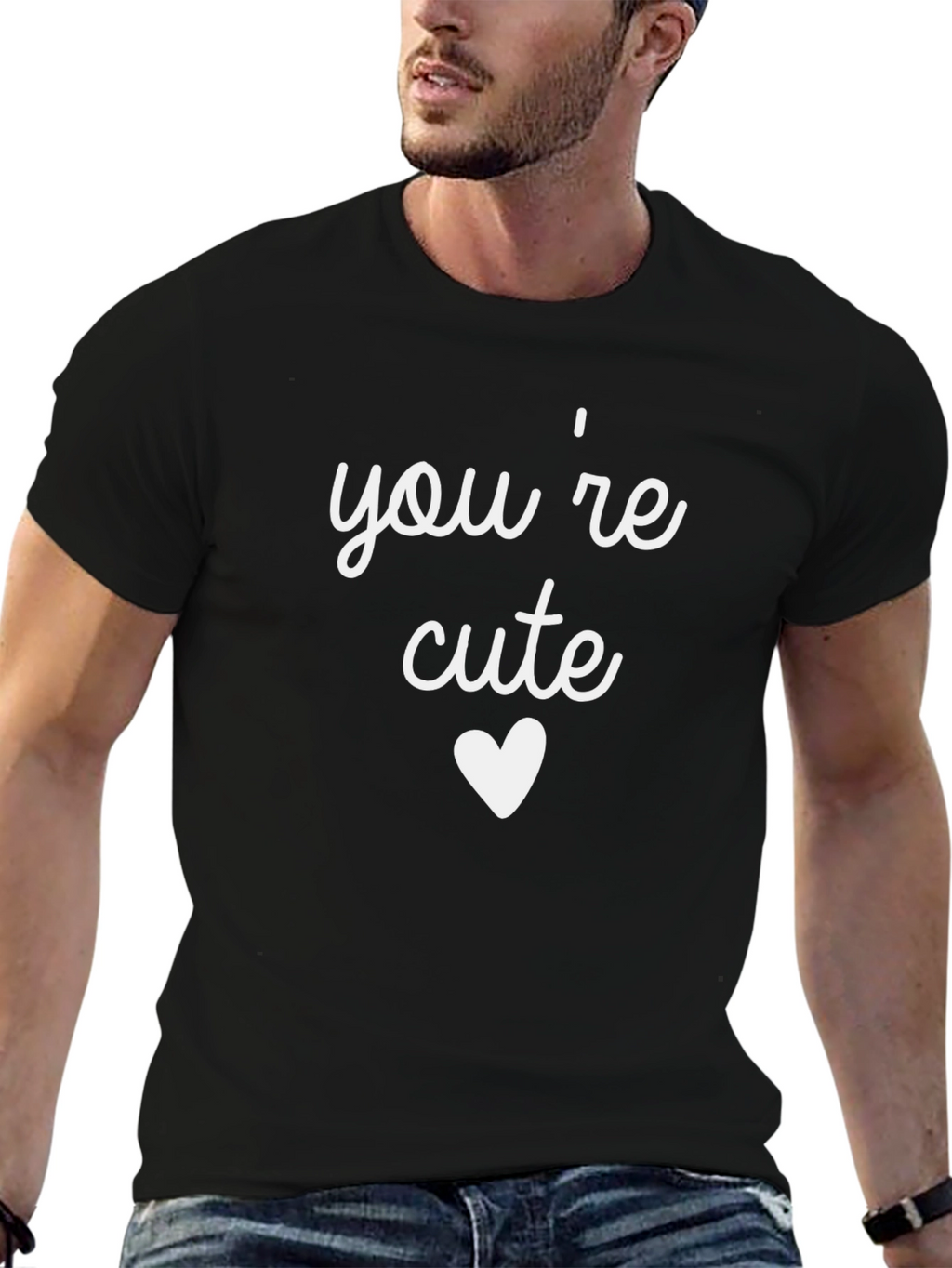 Youre Cute Graphic Tee - Heart Design