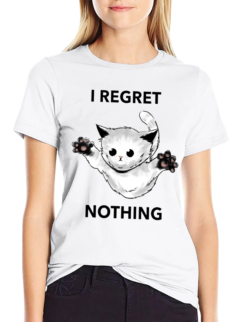 Regret Nothing Cat Graphic Tee
