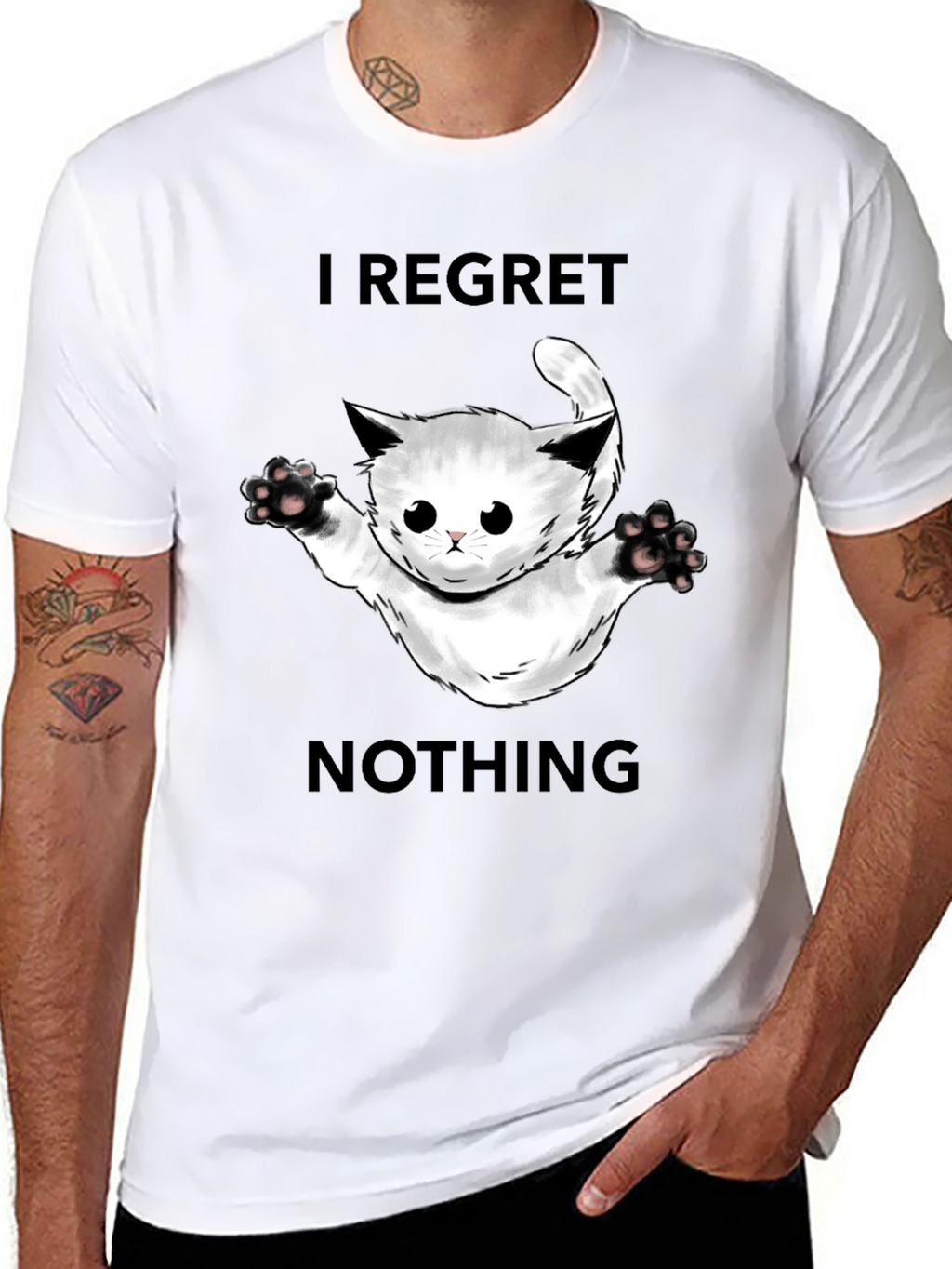 Regret Nothing Cat Graphic Tee