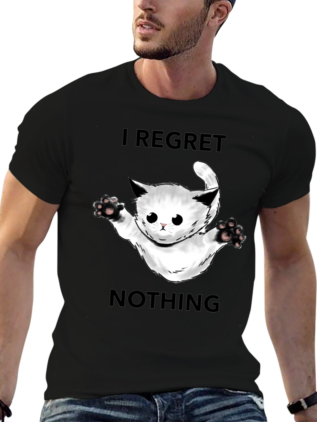Regret Nothing Cat Graphic Tee