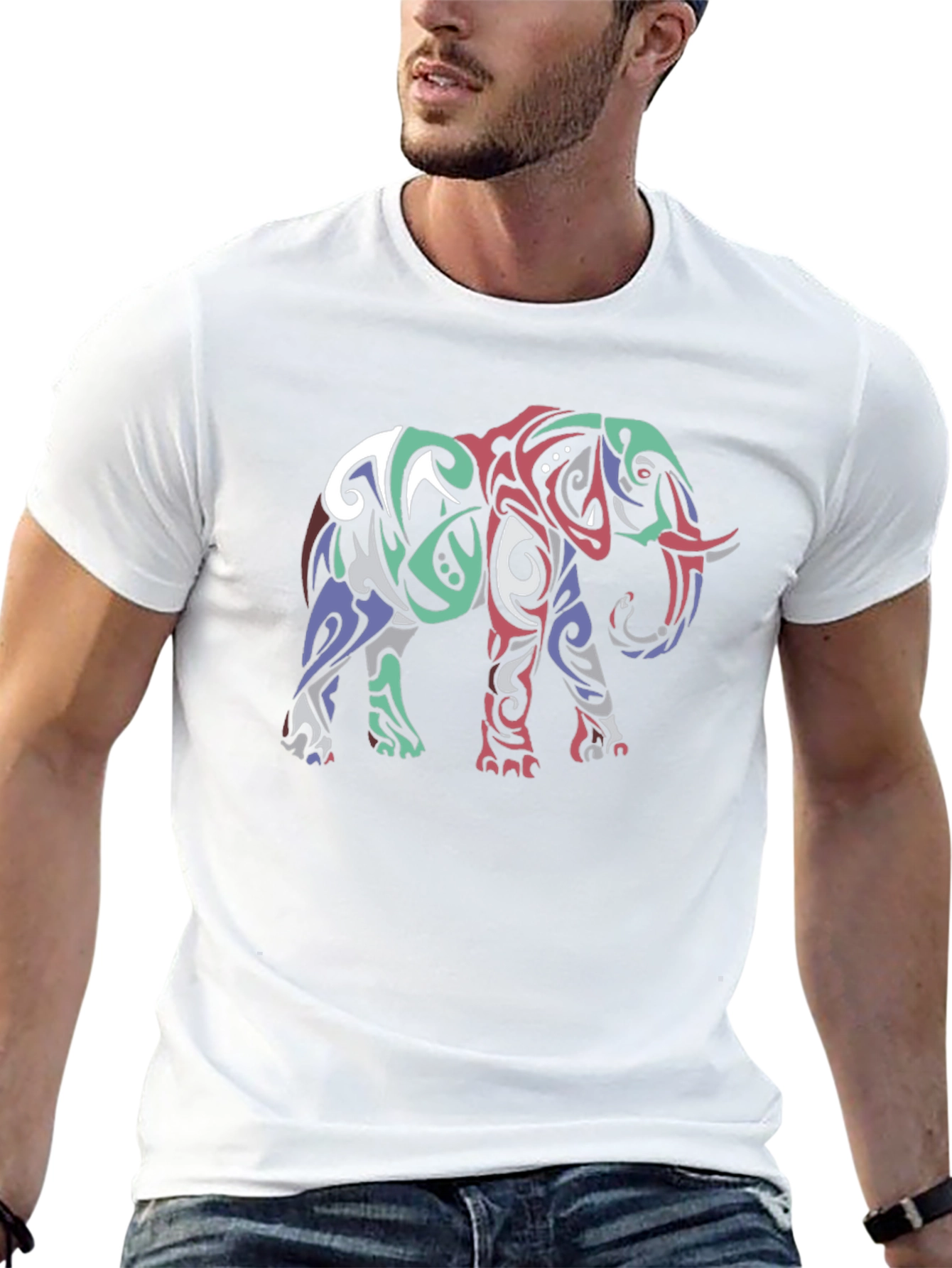 Tribal Elephant Graphic Tee - Stylish Mens T-Shirt
