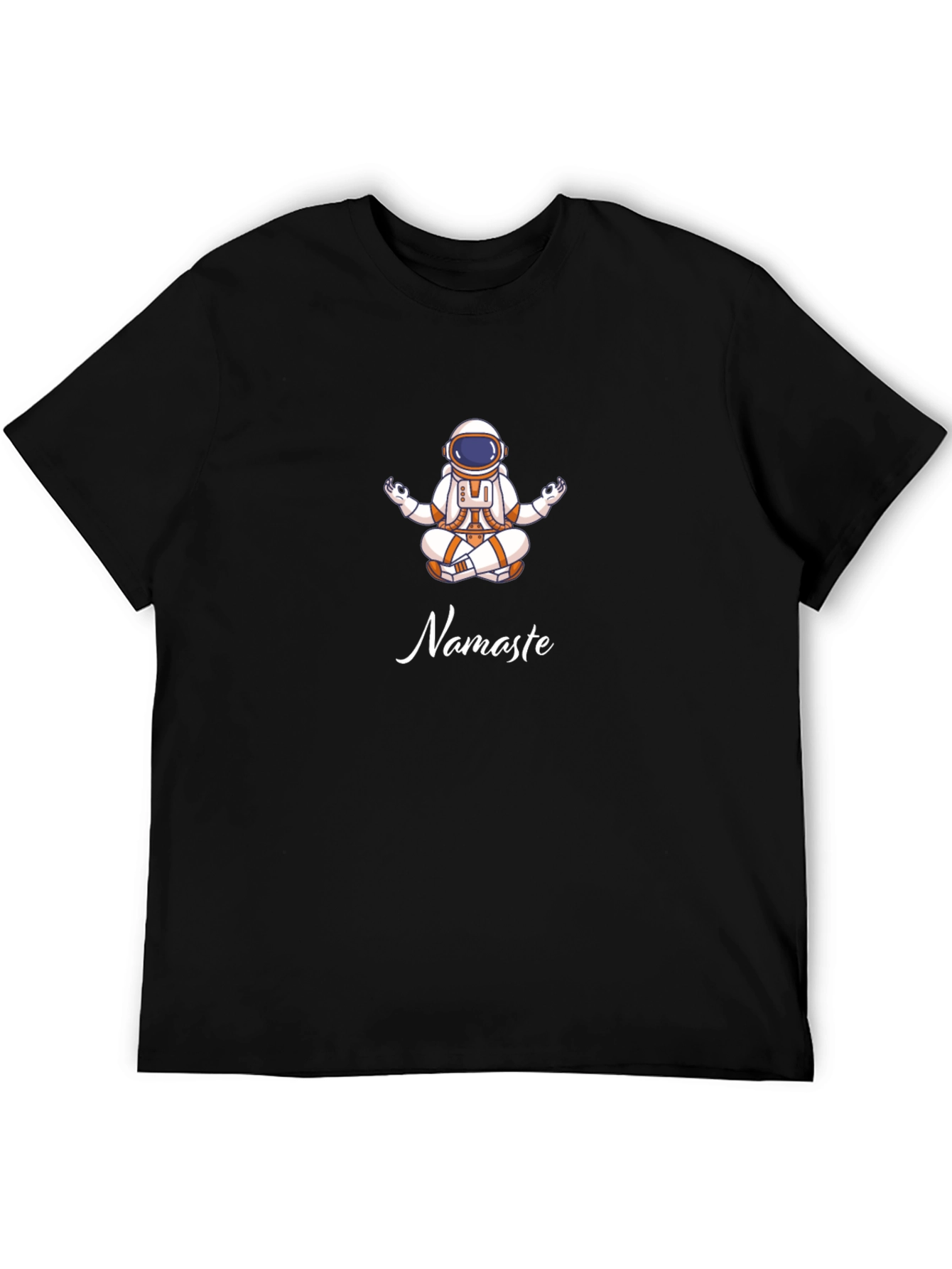 Astronaut Namaste Black T-Shirt - Yoga Space Tee