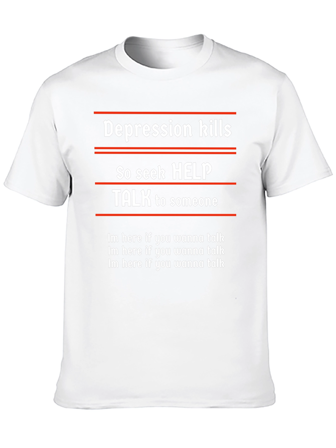 Depression Awareness T-Shirt - Seek Help Talk