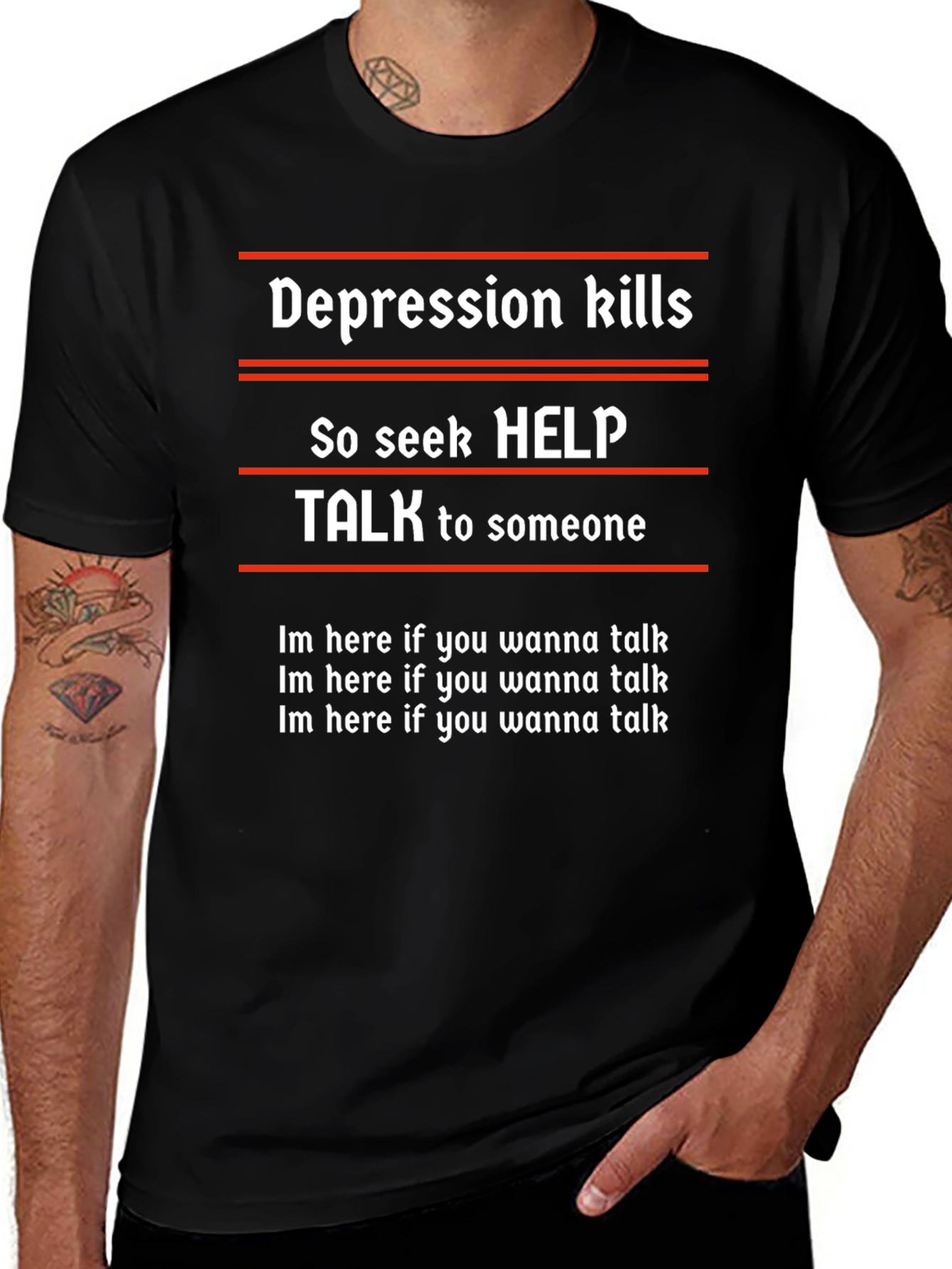 Depression Awareness T-Shirt - Seek Help Talk