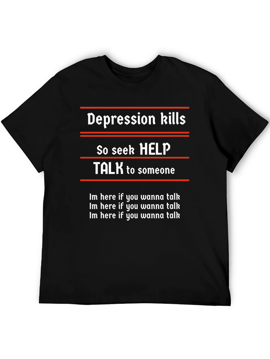 Depression Awareness T-Shirt - Seek Help Talk